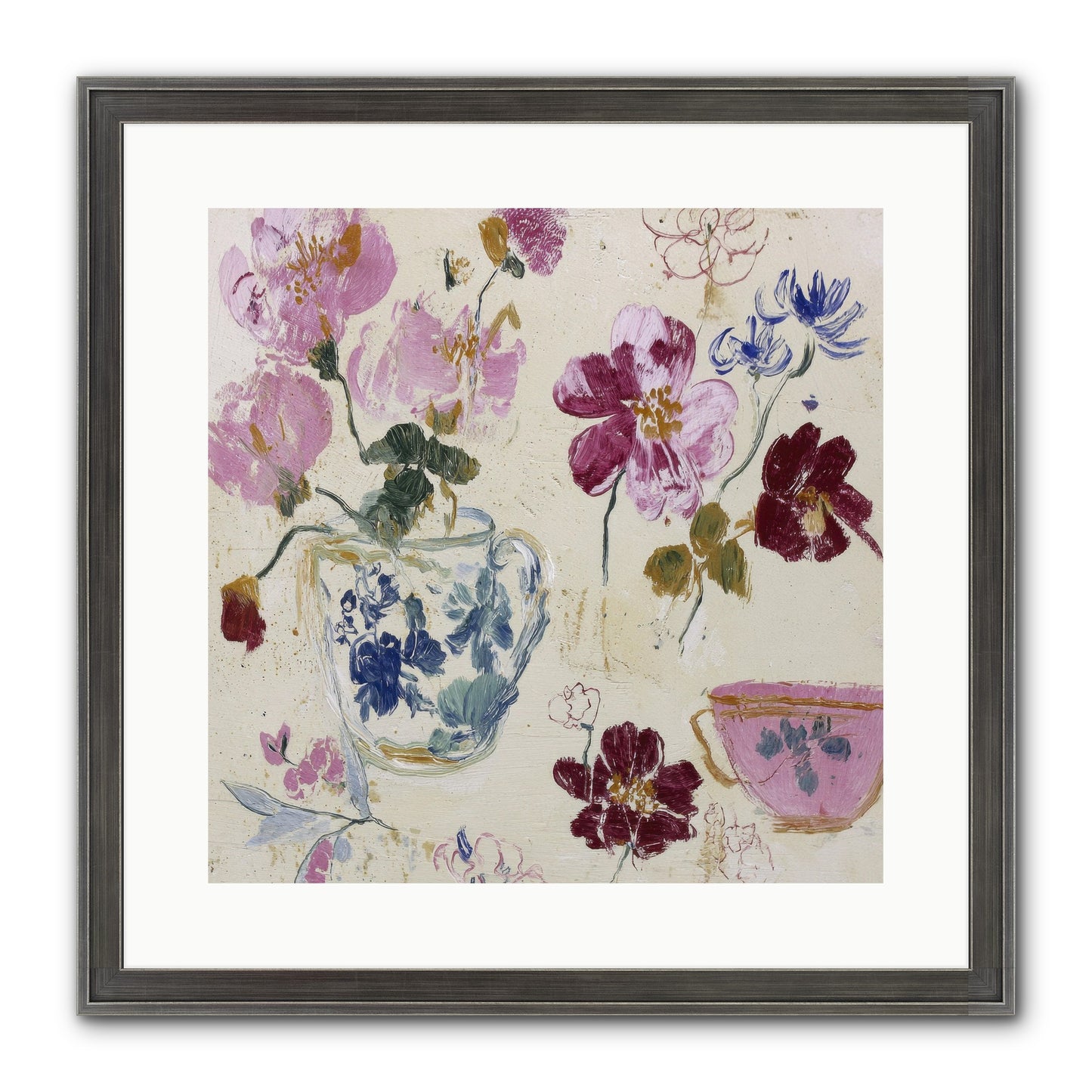 Botany Beloved Framed Print - Slimwoods Black/Silver 16x16