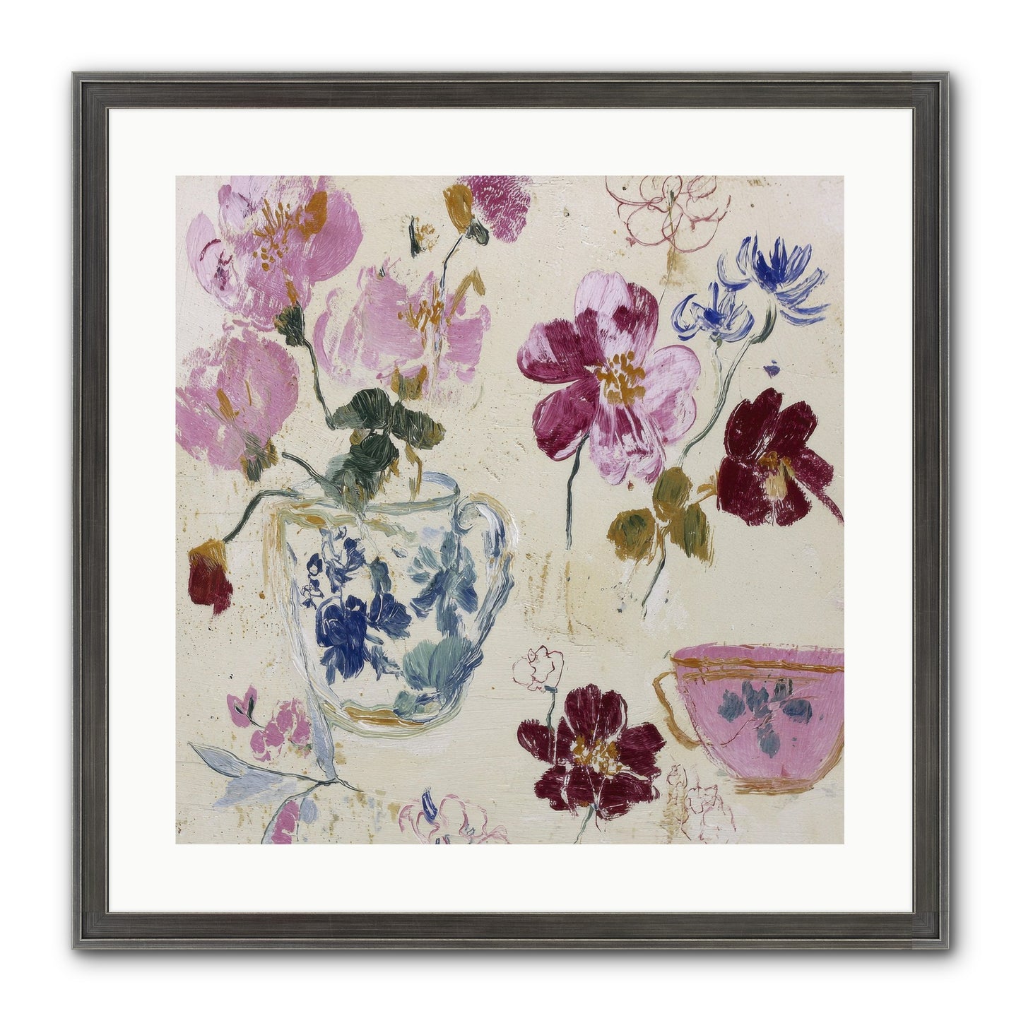 Botany Beloved Framed Print - Slimwoods Black/Silver 20x20