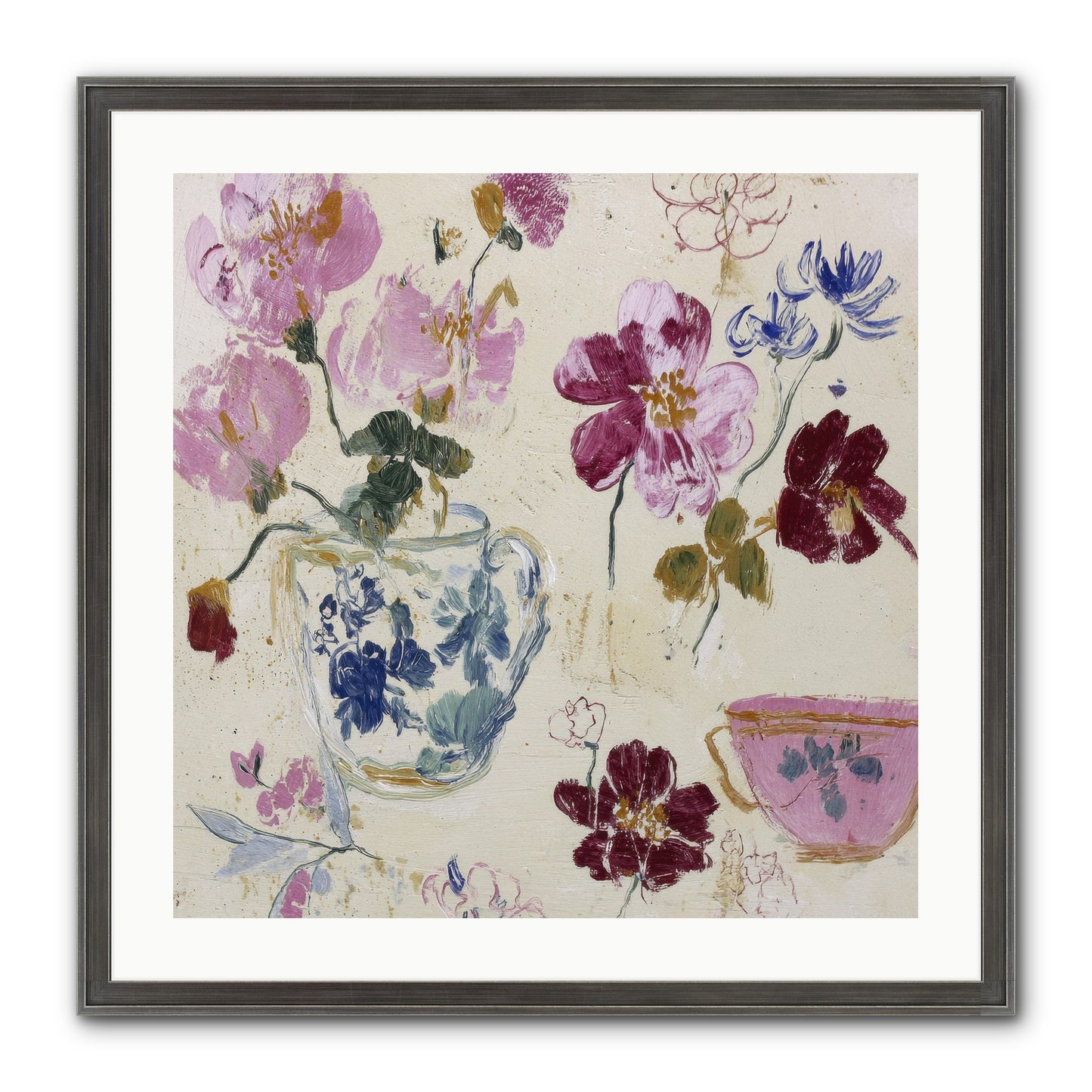 Botany Beloved Framed Print - Slimwoods Black/Silver 24x24
