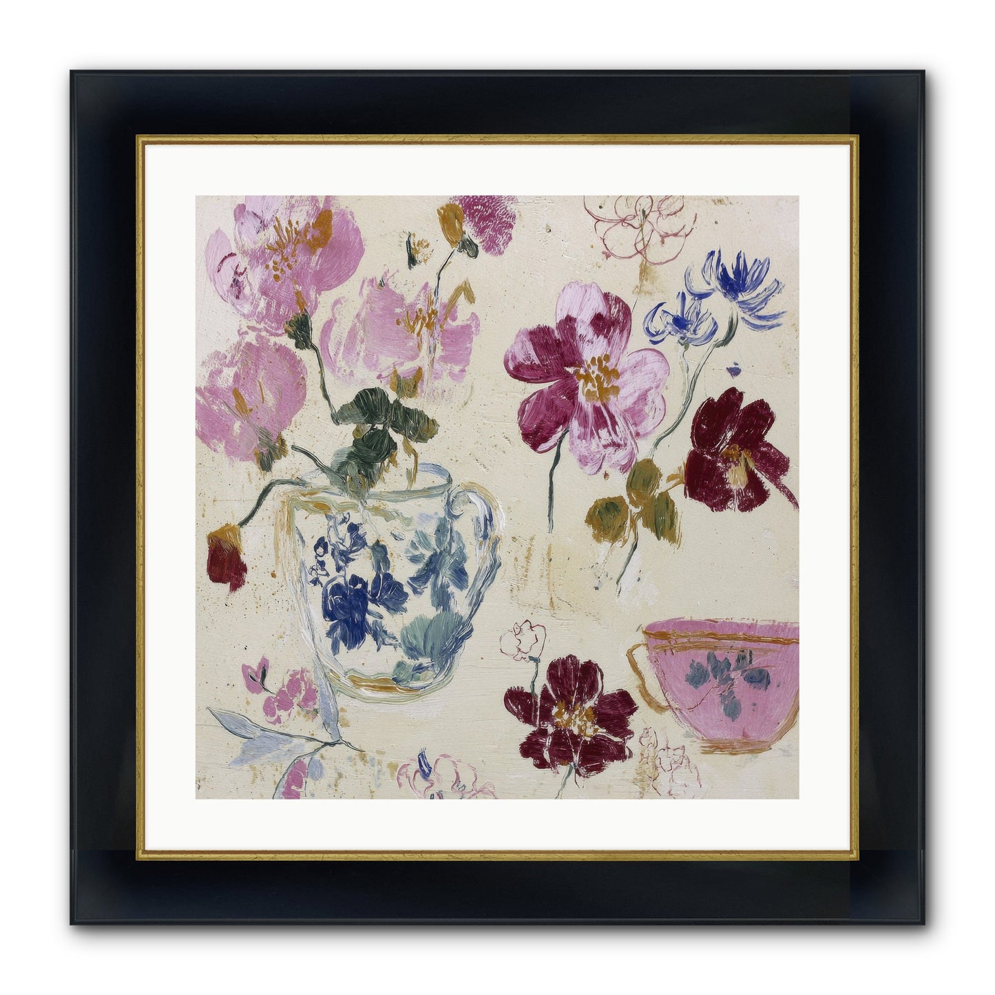 Botany Beloved Framed Print - Wide Black w/Gold 24x24