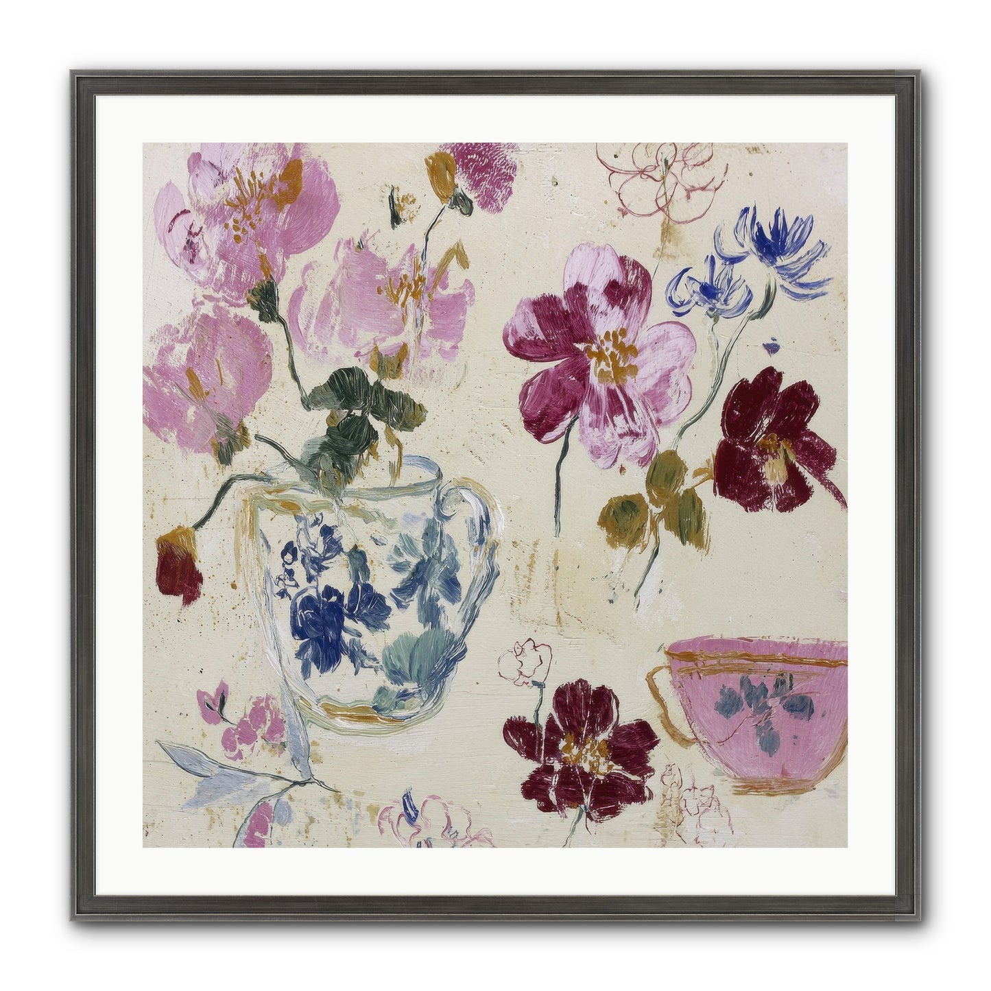 Botany Beloved Framed Print - Slimwoods Black/Silver 30x30