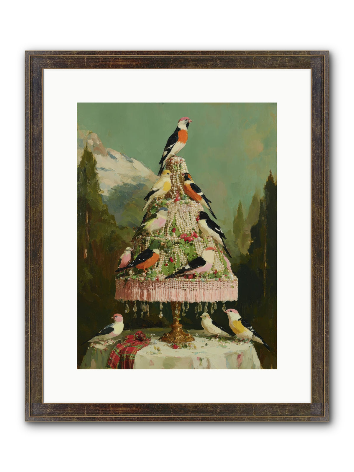 Boughs & Winter Songs Framed Print - Slimwoods Black/Gold 12x16