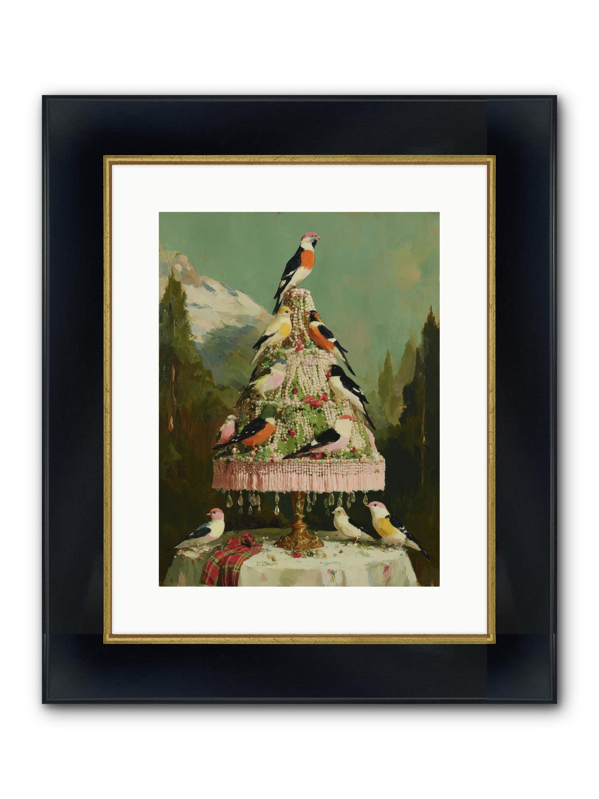 Boughs & Winter Songs Framed Print - Wide Black w/Gold 12x16