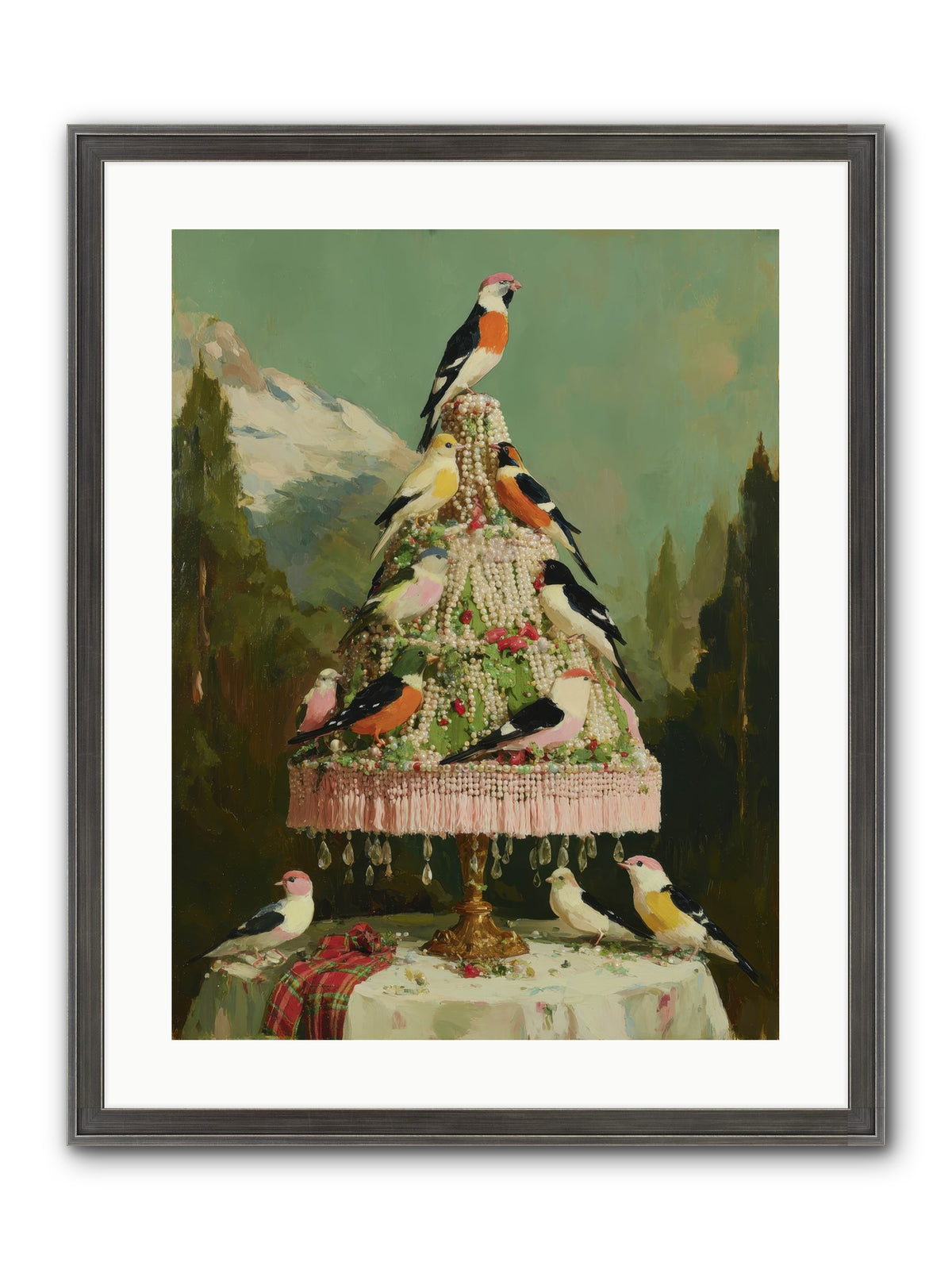Boughs & Winter Songs Framed Print - Slimwoods Black/Silver 18x24