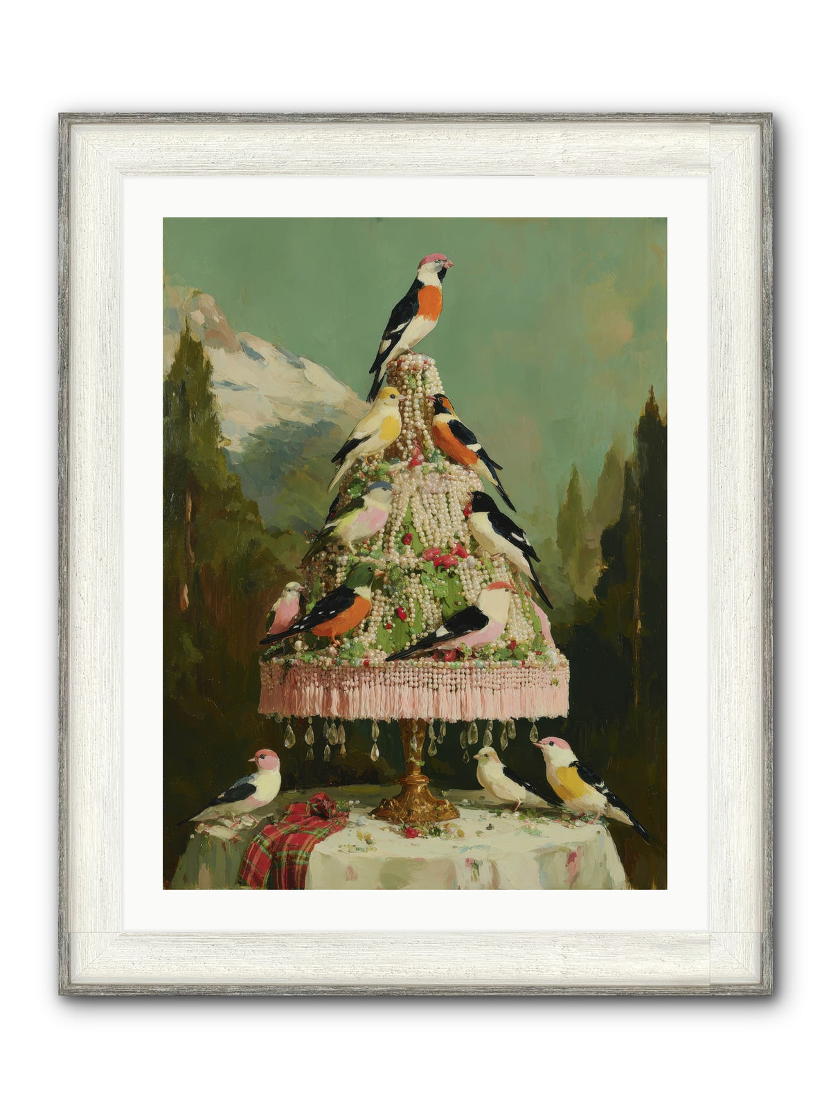 Boughs & Winter Songs Framed Print - Driftwood White 24x32