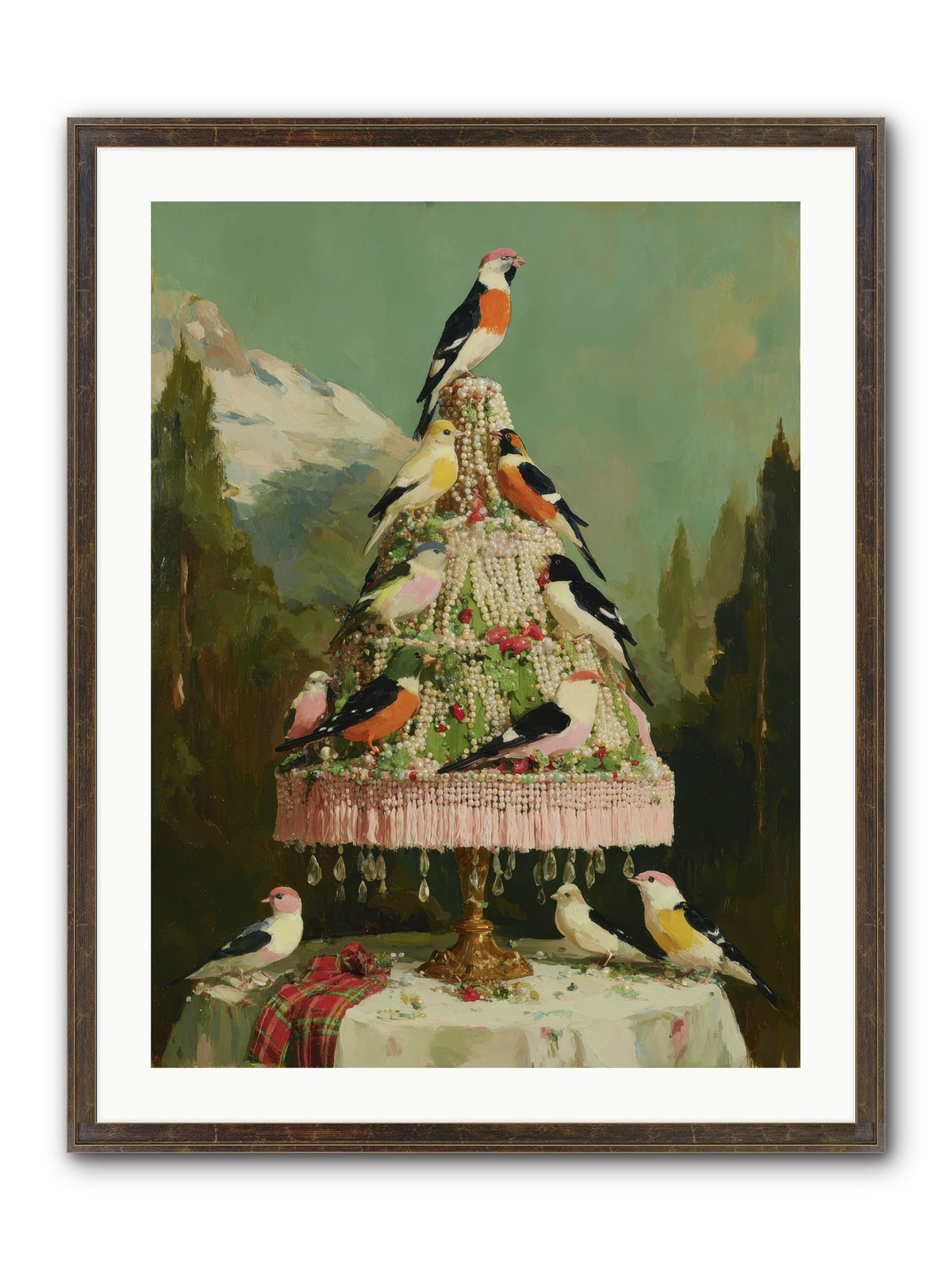 Boughs & Winter Songs Framed Print - Slimwoods Black/Gold 24x32