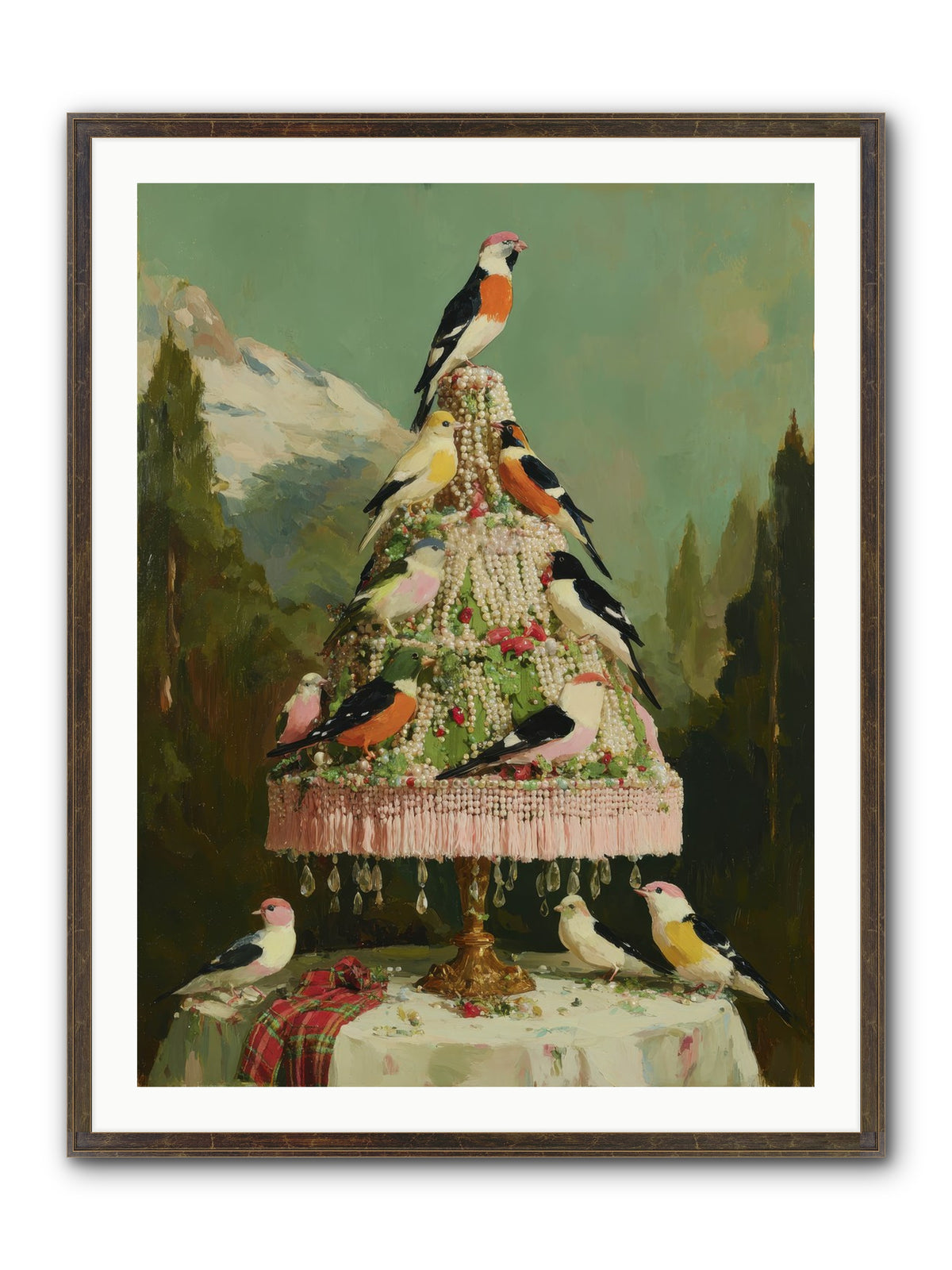 Boughs & Winter Songs Framed Print - Slimwoods Black/Gold 30x40