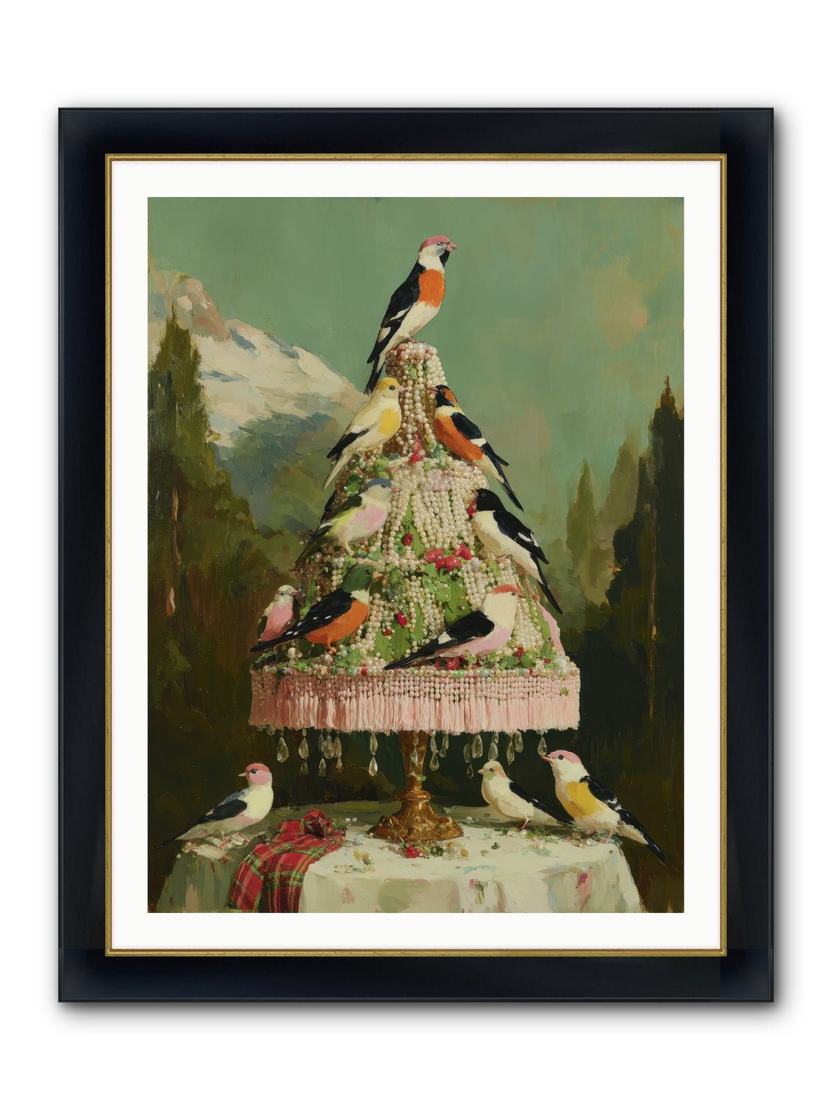 Boughs & Winter Songs Framed Print - Wide Black w/Gold 30x40