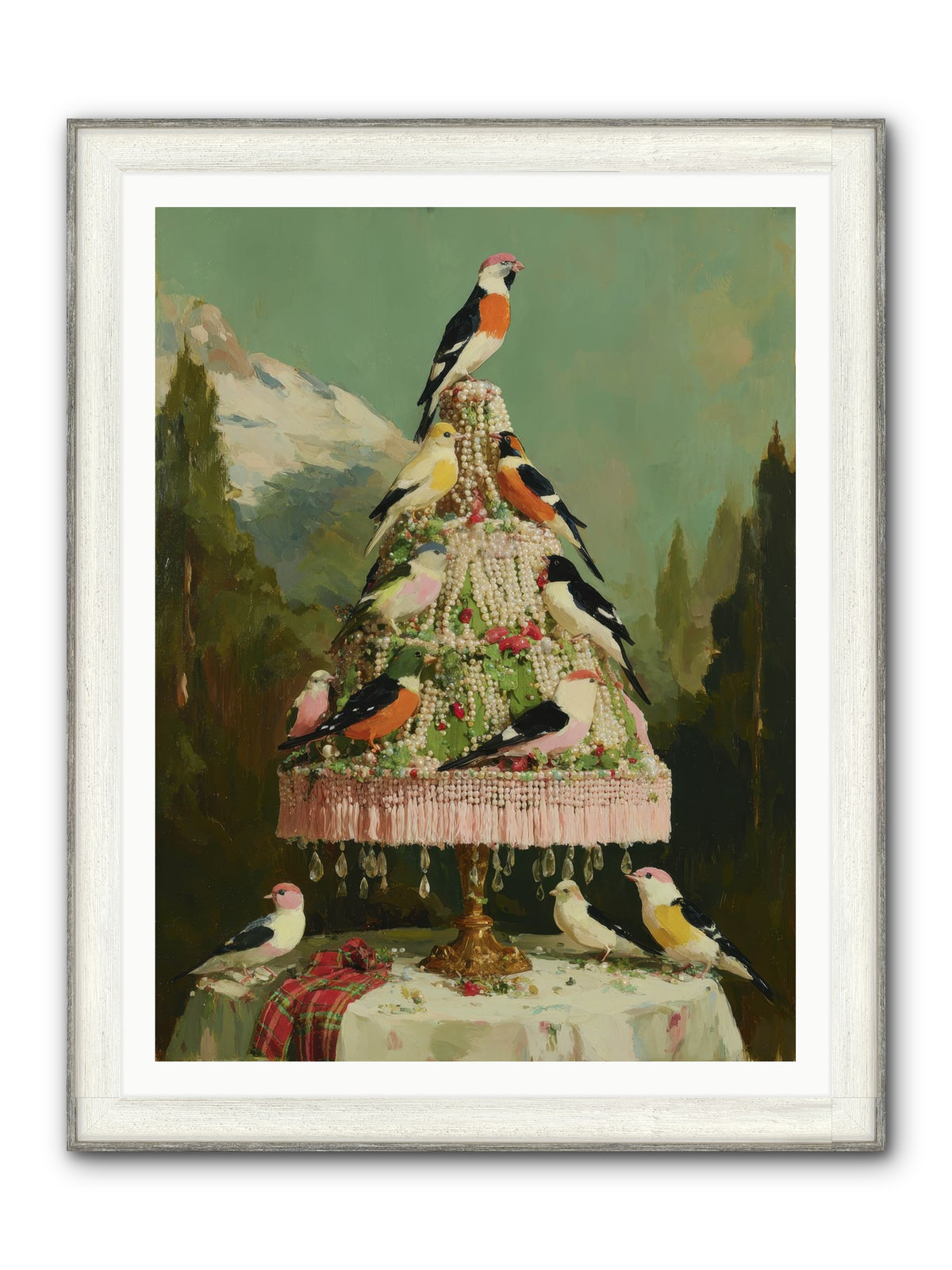 Boughs & Winter Songs Framed Print - Driftwood White 36x48