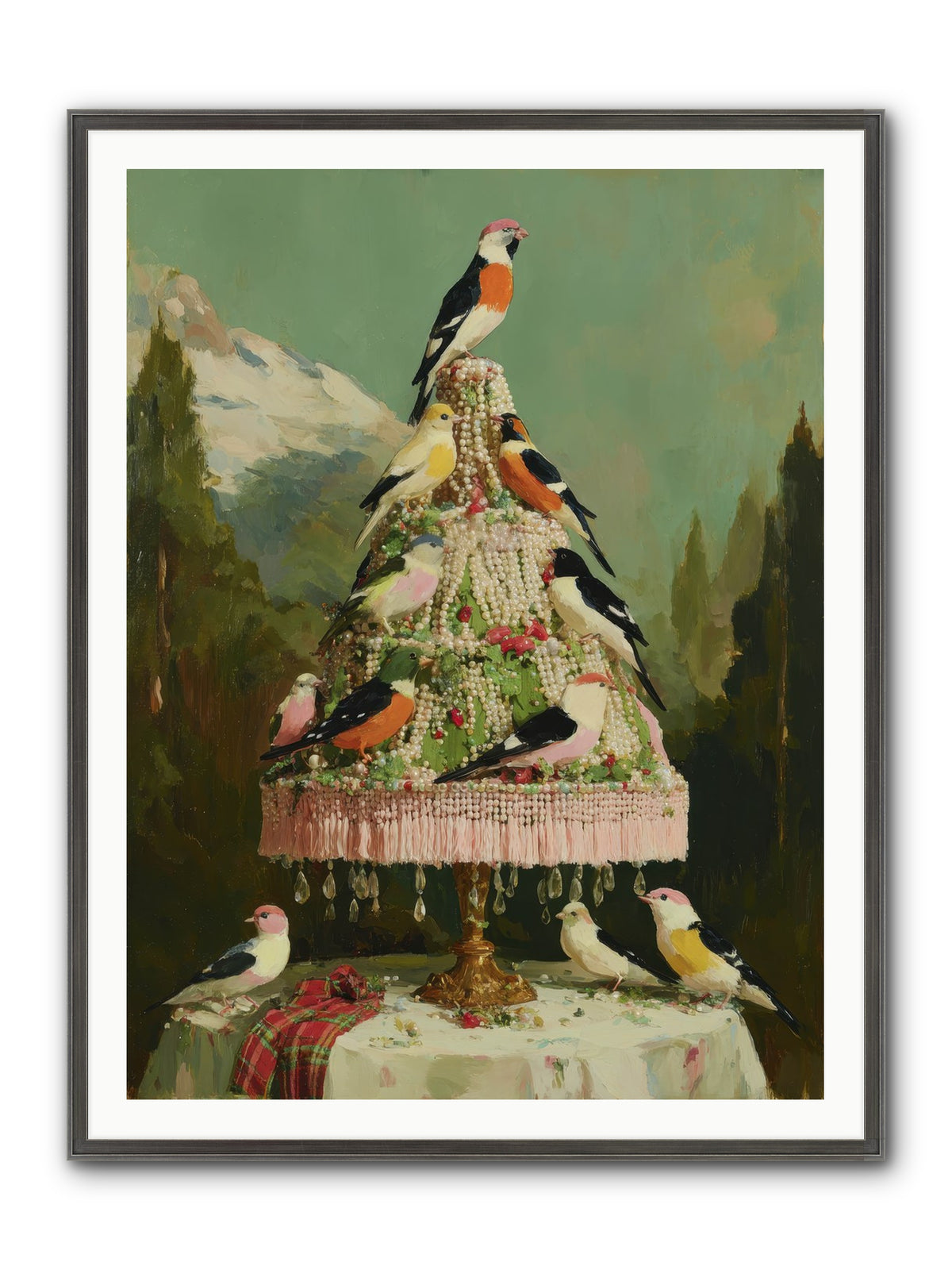 Boughs & Winter Songs Framed Print - Slimwoods Black/Silver 36x48