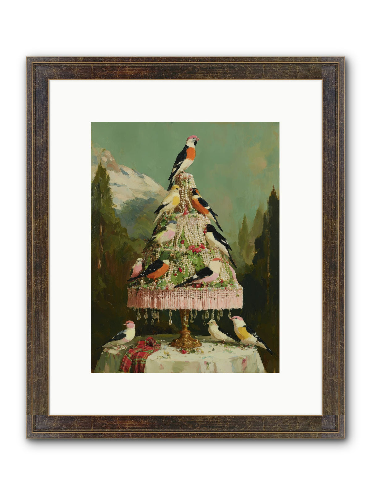 Boughs & Winter Songs Framed Print - Slimwoods Black/Gold 9x12