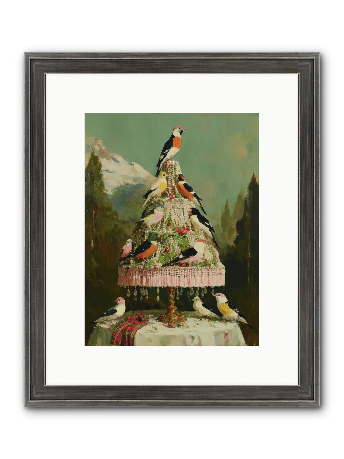Boughs & Winter Songs Framed Print - Slimwoods Black/Silver 9x12