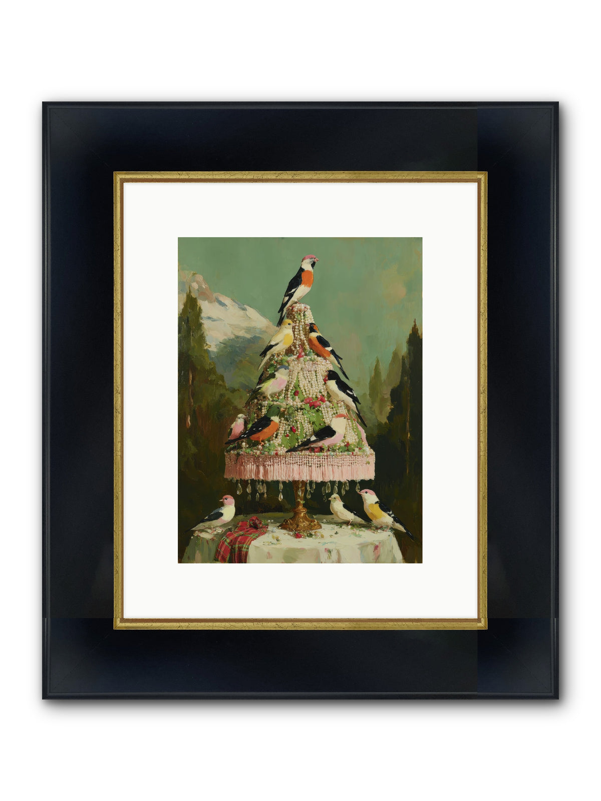 Boughs & Winter Songs Framed Print - Wide Black w/Gold 9x12