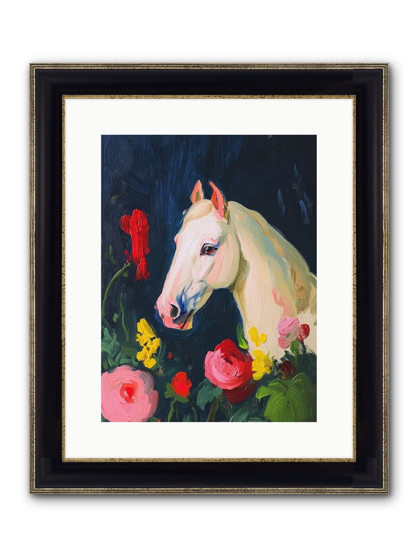 Boundless Petals Framed Print - Black & Gold 12x16