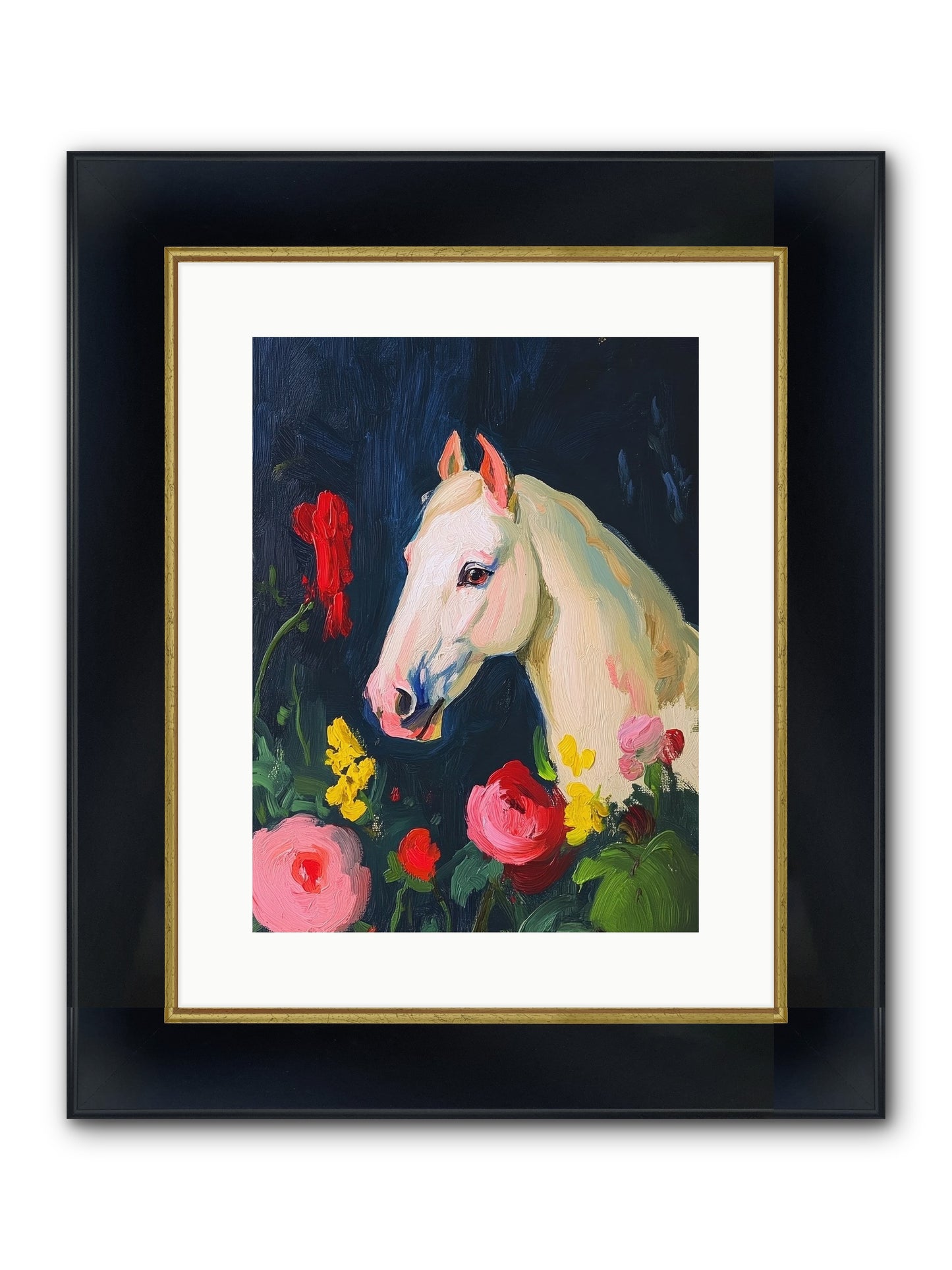 Boundless Petals Framed Print - Wide Black w/Gold 12x16