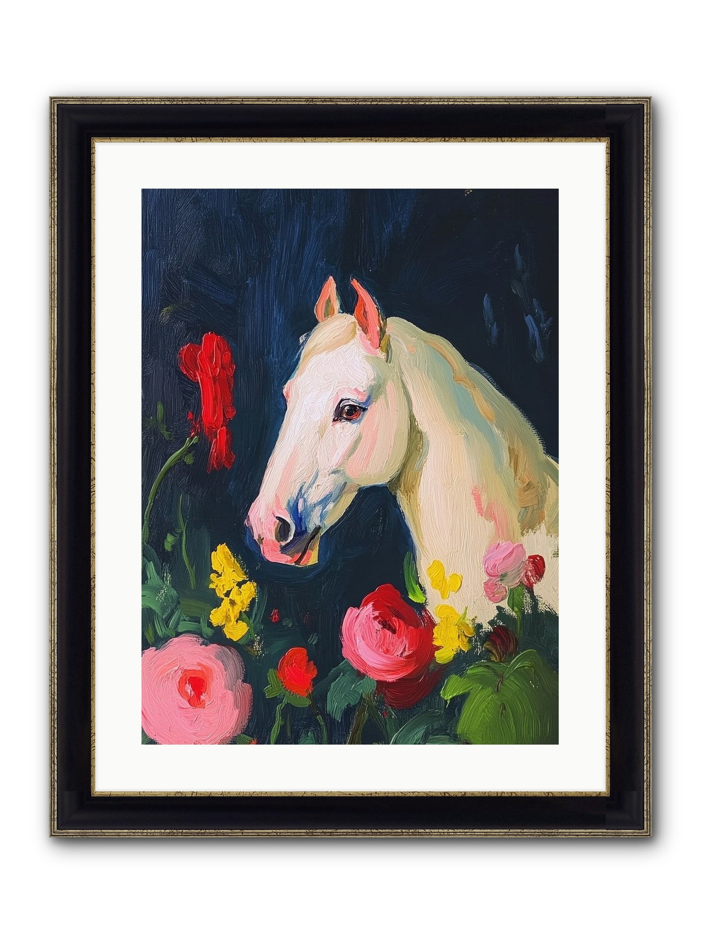 Boundless Petals Framed Print - Black & Gold 18x24