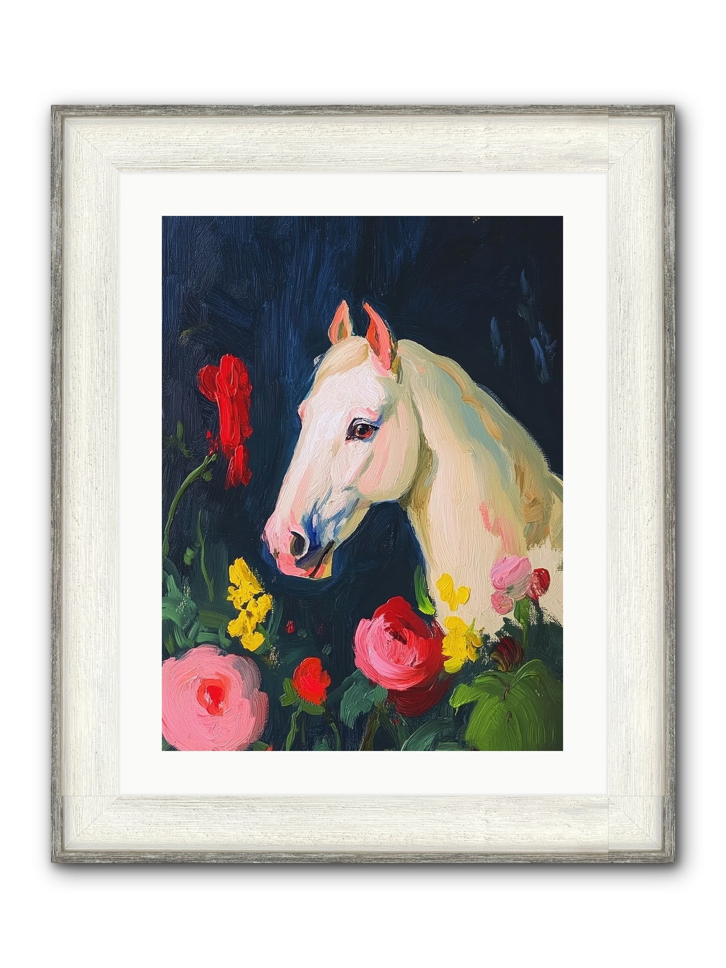Boundless Petals Framed Print - Driftwood White 18x24