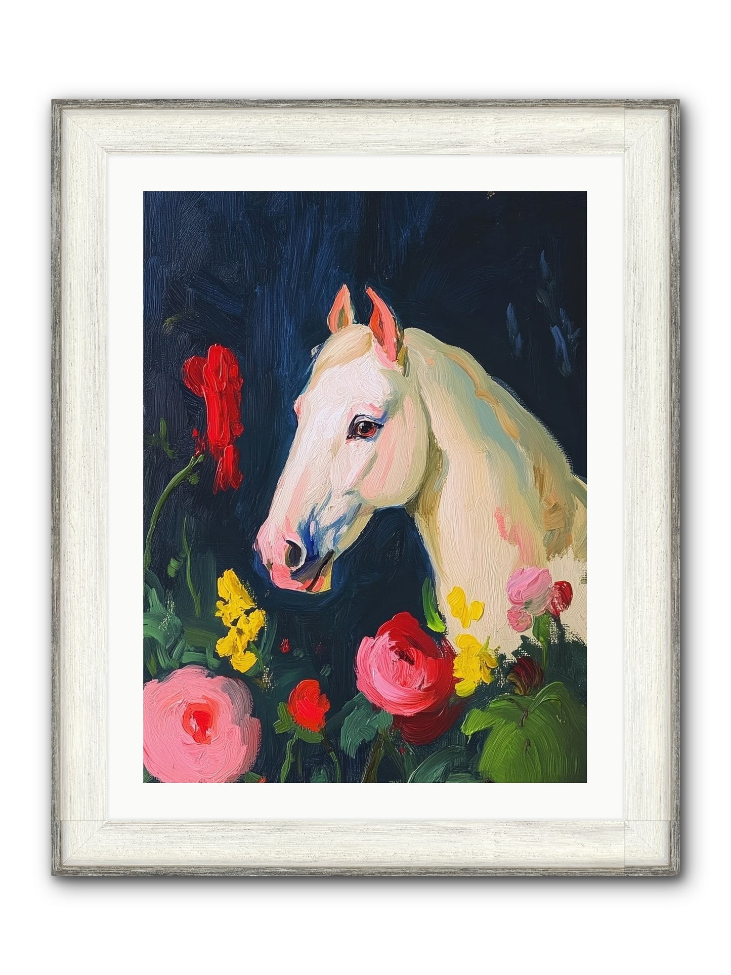 Boundless Petals Framed Print - Driftwood White 24x32