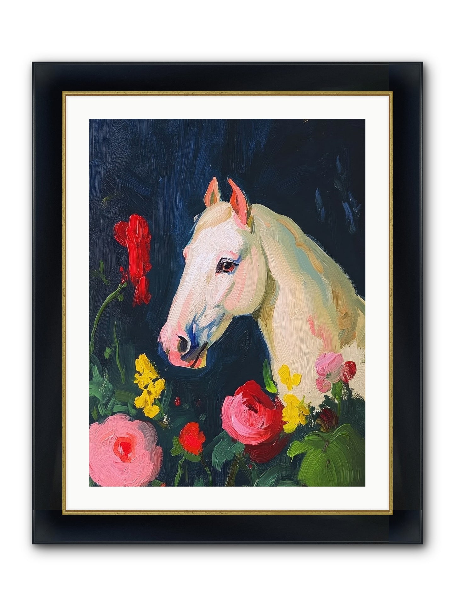 Boundless Petals Framed Print - Wide Black w/Gold 24x32