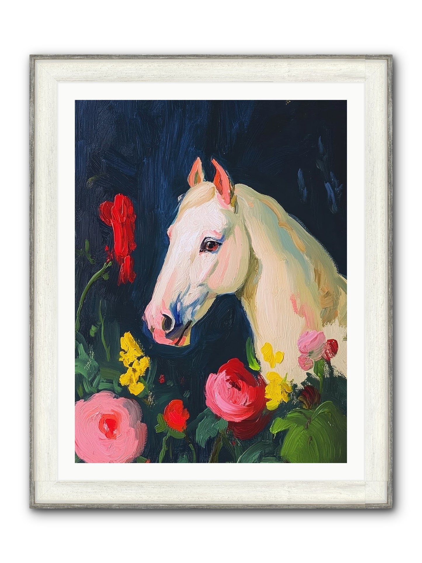 Boundless Petals Framed Print - Driftwood White 30x40