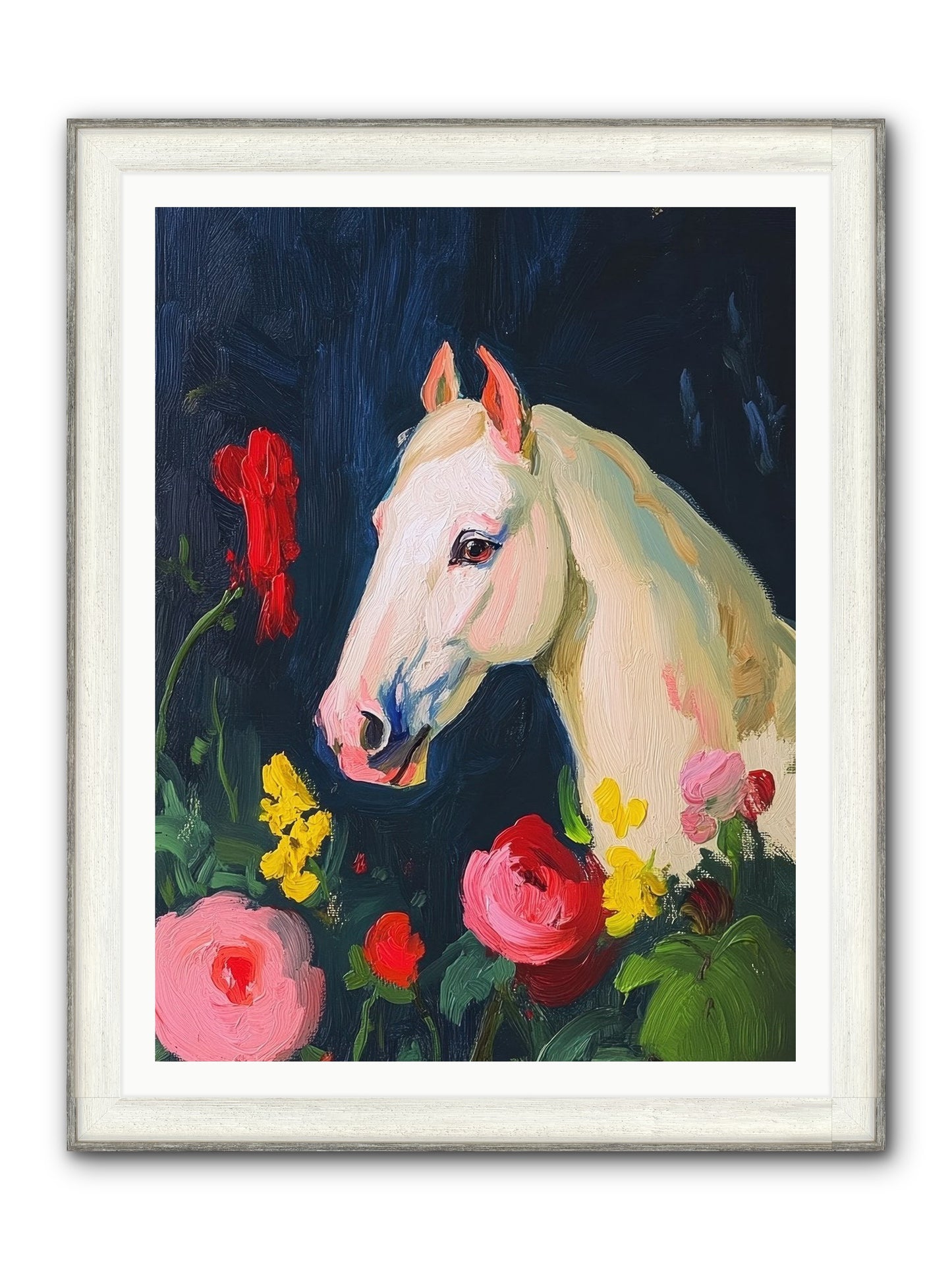 Boundless Petals Framed Print - Driftwood White 36x48