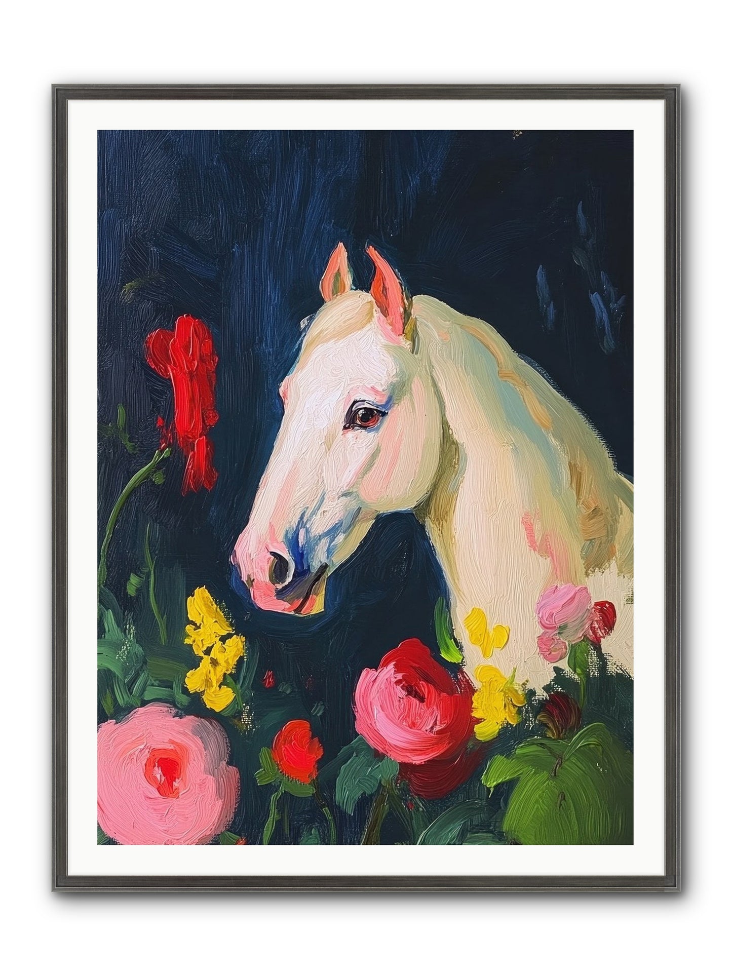 Boundless Petals Framed Print - Slimwoods Black/Silver 36x48