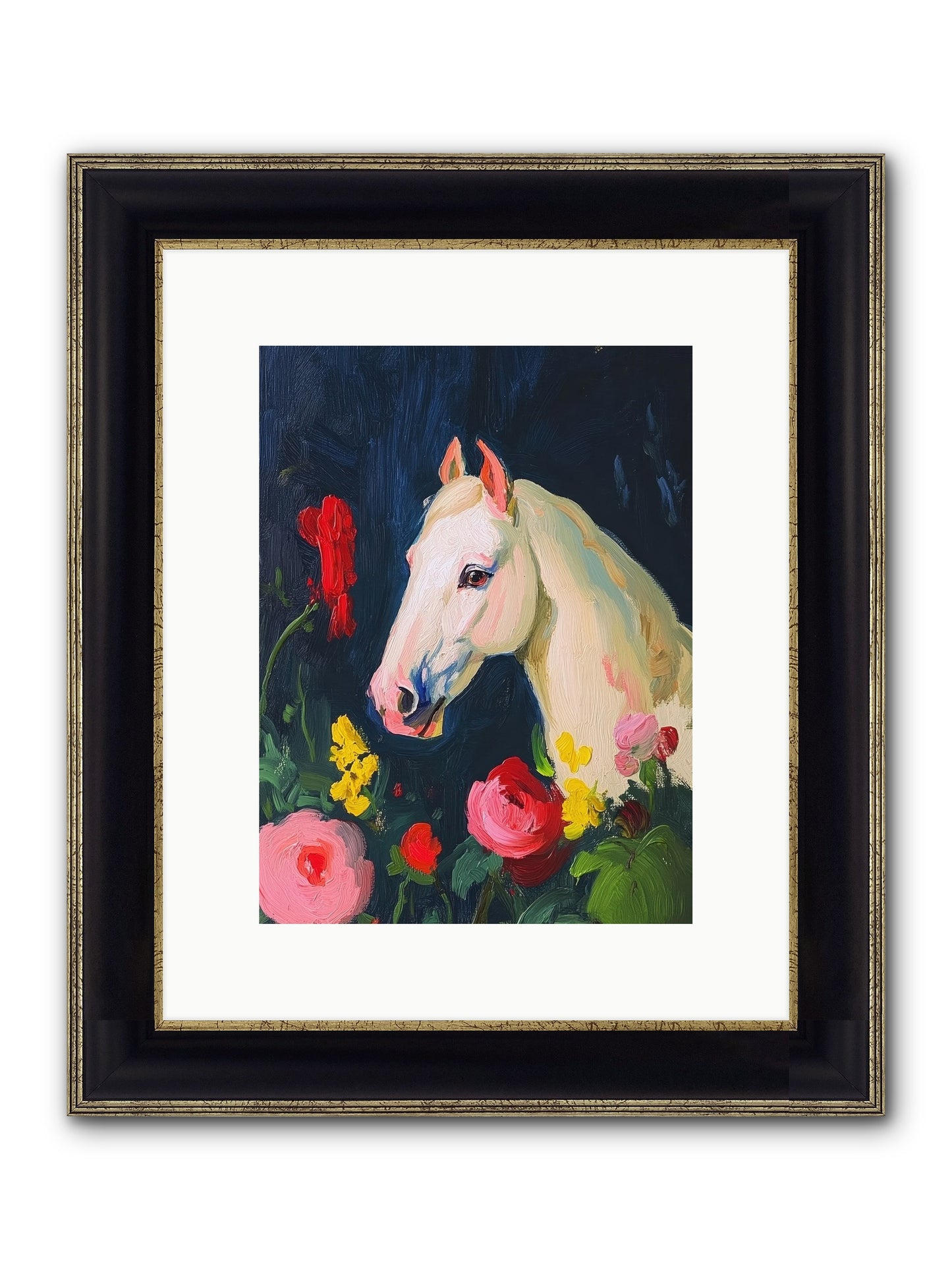 Boundless Petals Framed Print - Black & Gold 9x12