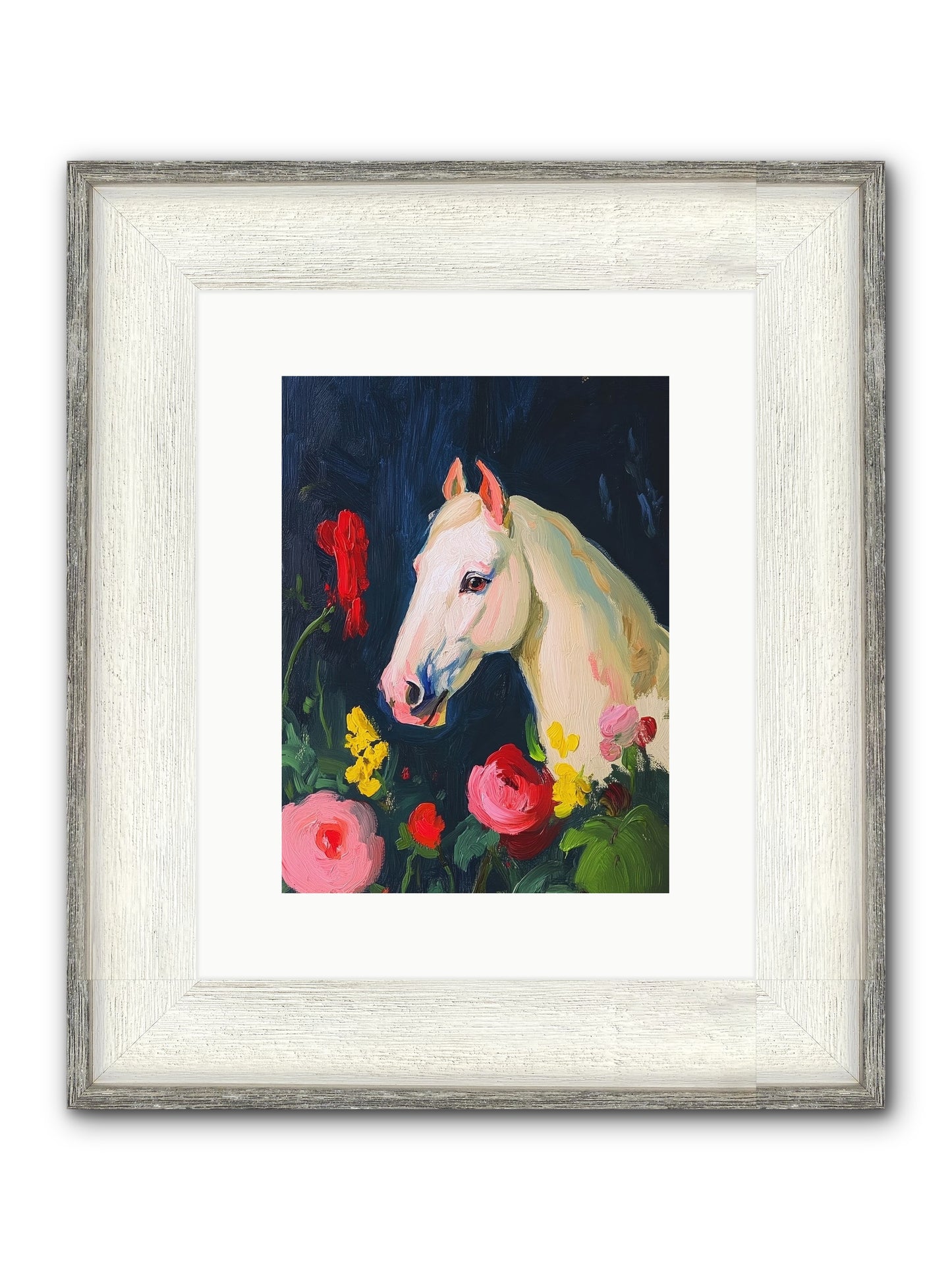 Boundless Petals Framed Print - Driftwood White 9x12
