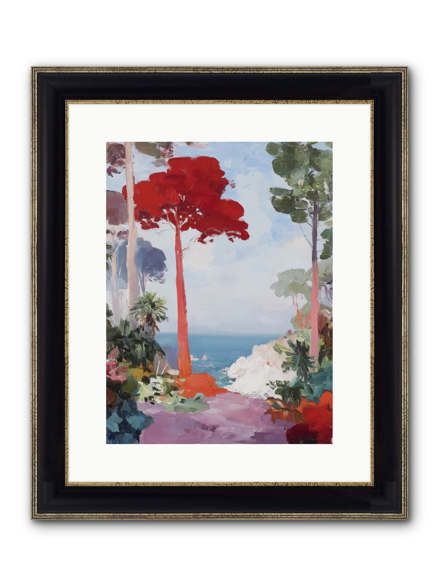 Bowing To Autumn Framed Print - Black & Gold 12x16