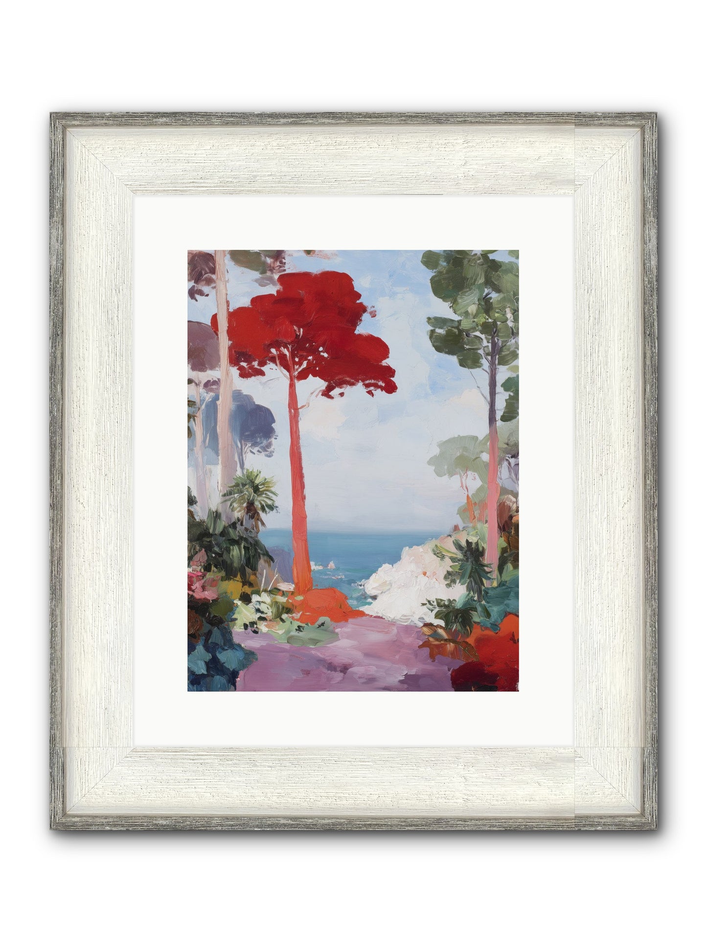 Bowing To Autumn Framed Print - Driftwood White 12x16