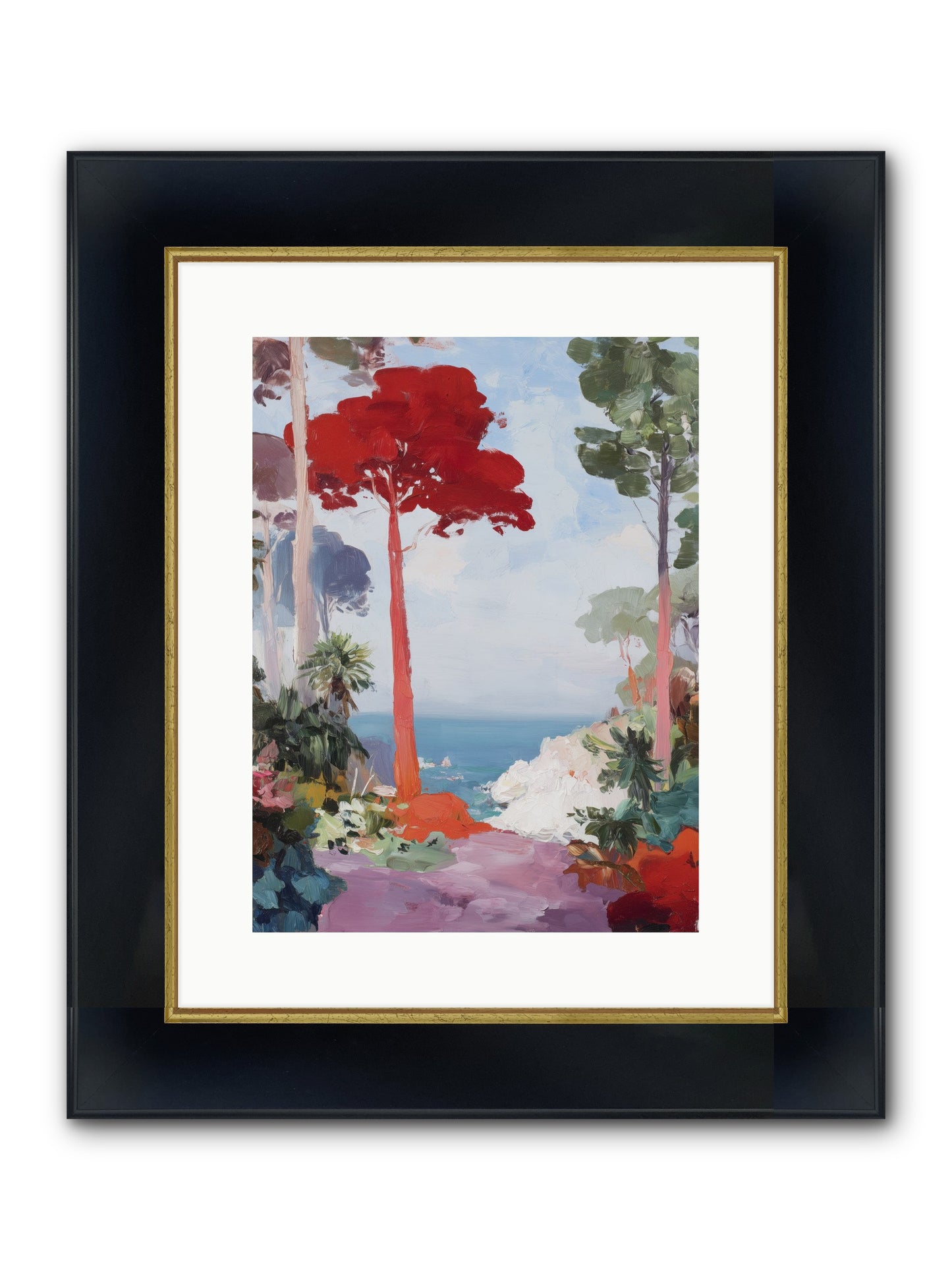 Bowing To Autumn Framed Print - Wide Black w/Gold 12x16