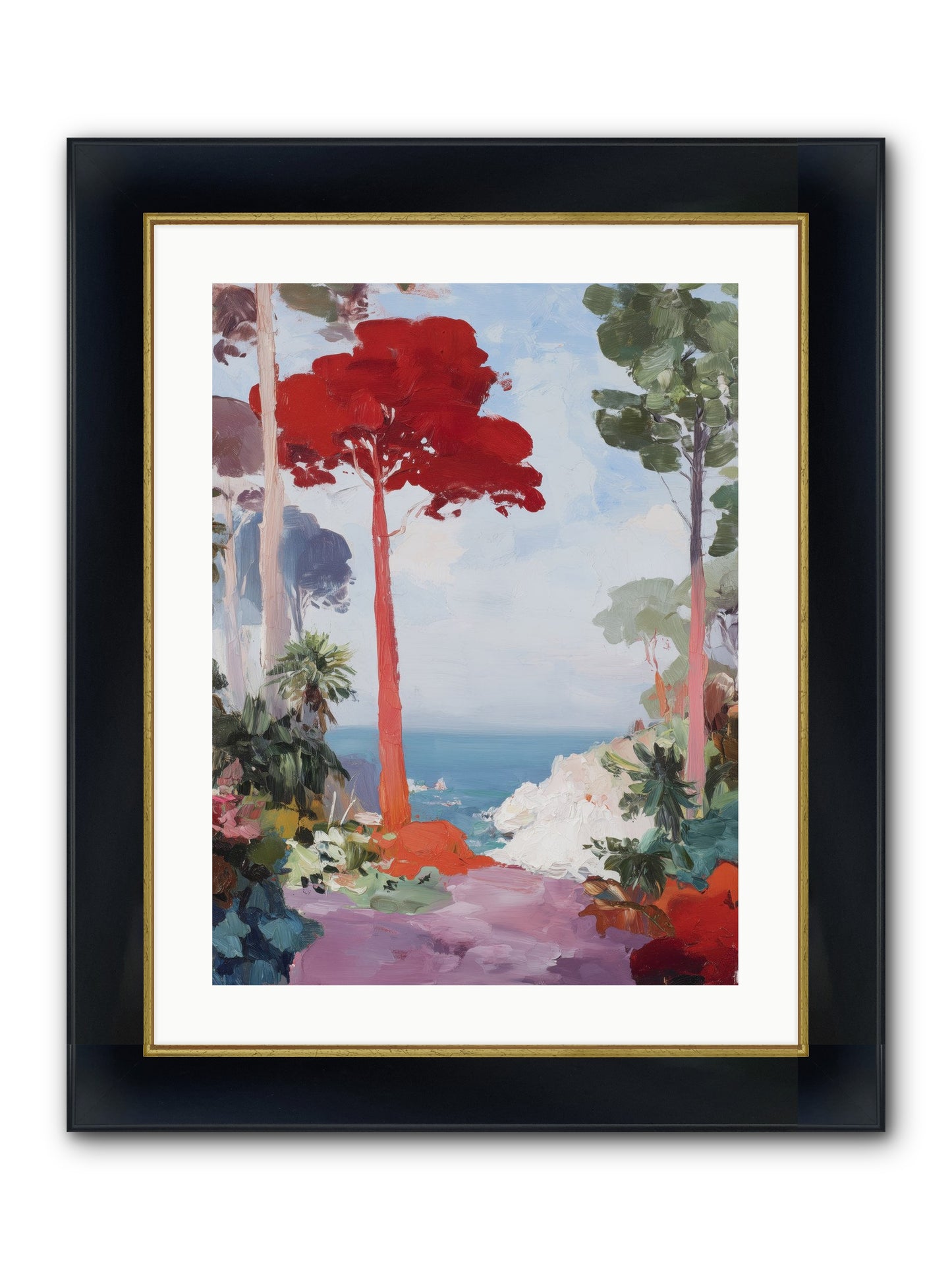 Bowing To Autumn Framed Print - Wide Black w/Gold 18x24