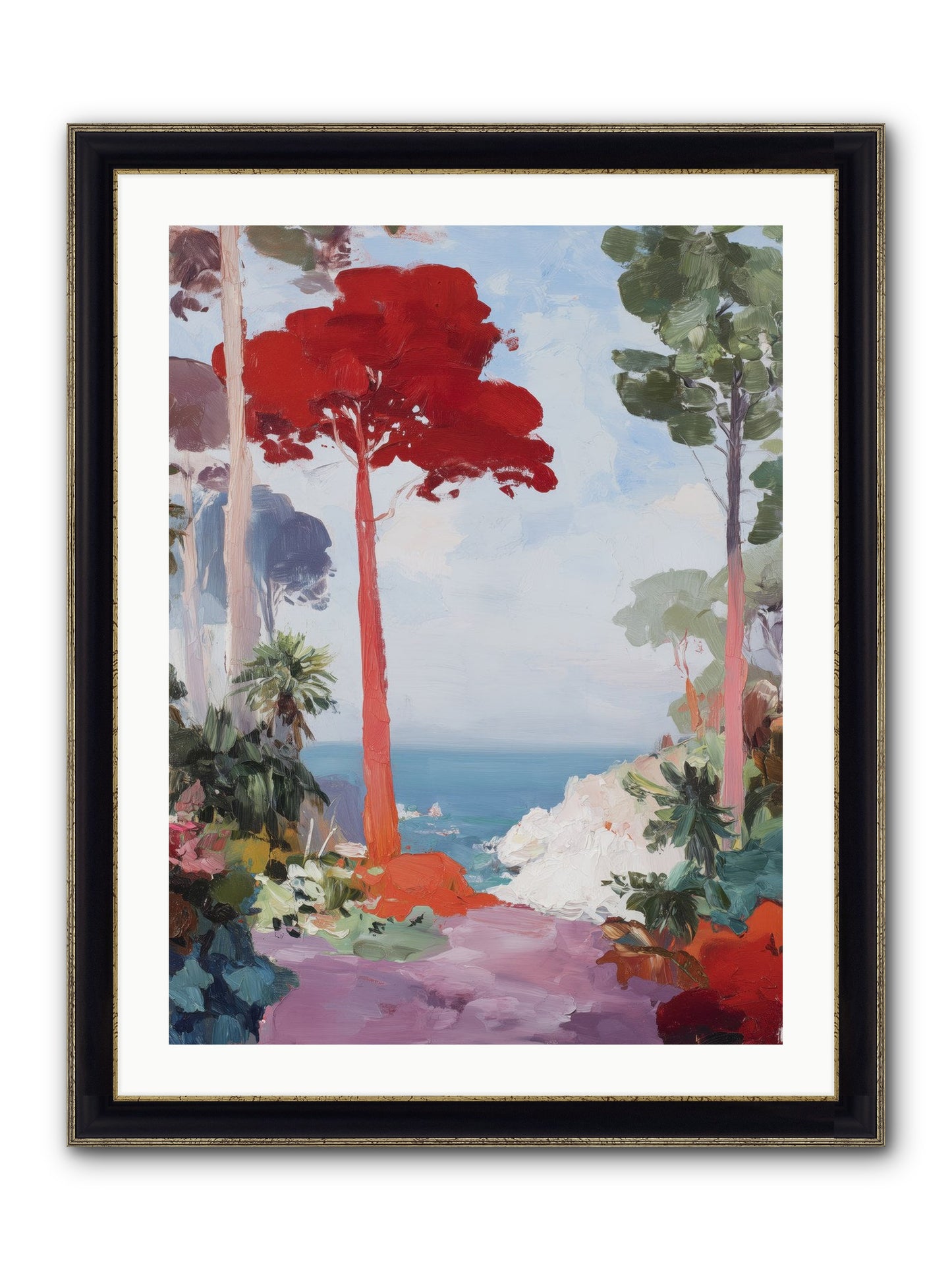 Bowing To Autumn Framed Print - Black & Gold 24x32