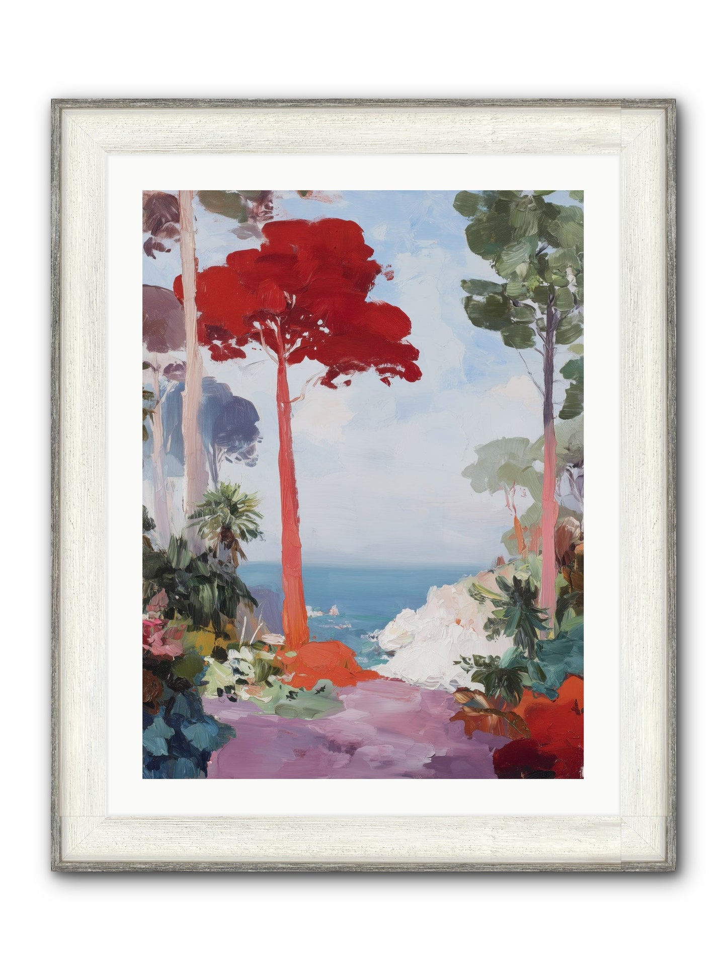 Bowing To Autumn Framed Print - Driftwood White 24x32