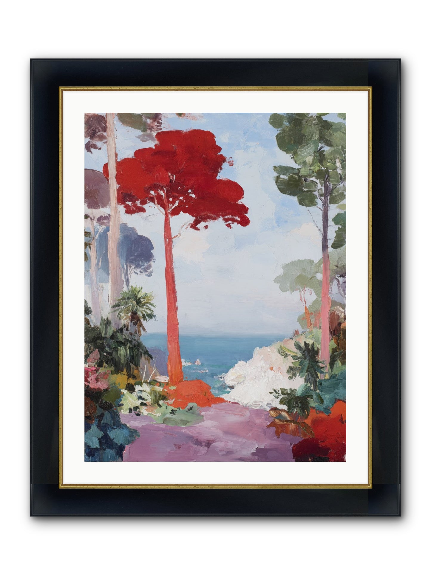 Bowing To Autumn Framed Print - Wide Black w/Gold 24x32