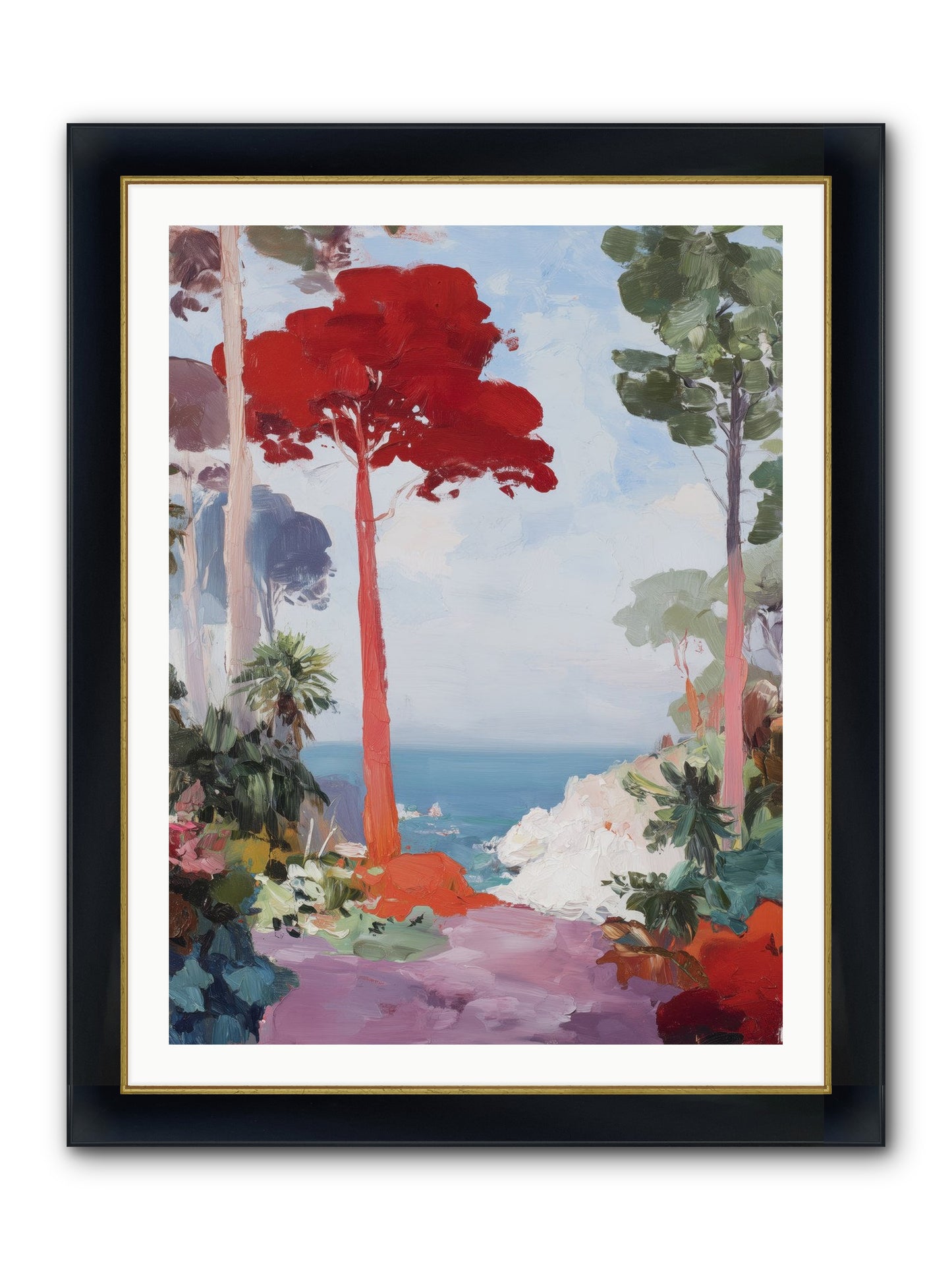 Bowing To Autumn Framed Print - Wide Black w/Gold 30x40