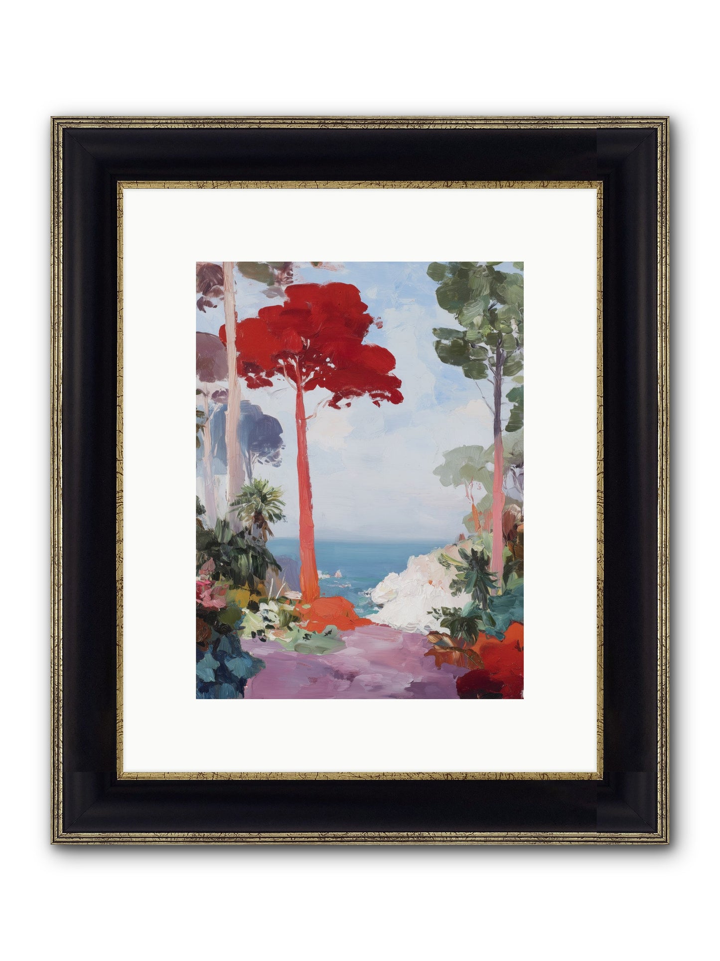 Bowing To Autumn Framed Print - Black & Gold 9x12