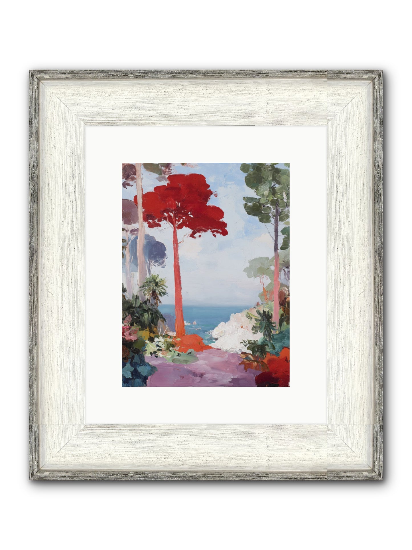 Bowing To Autumn Framed Print - Driftwood White 9x12