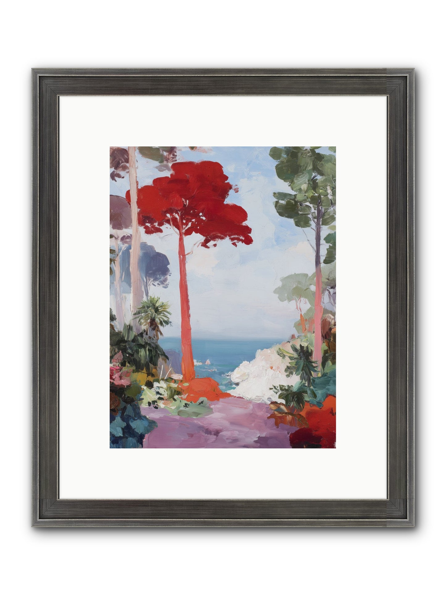 Bowing To Autumn Framed Print - Slimwoods Black/Silver 9x12