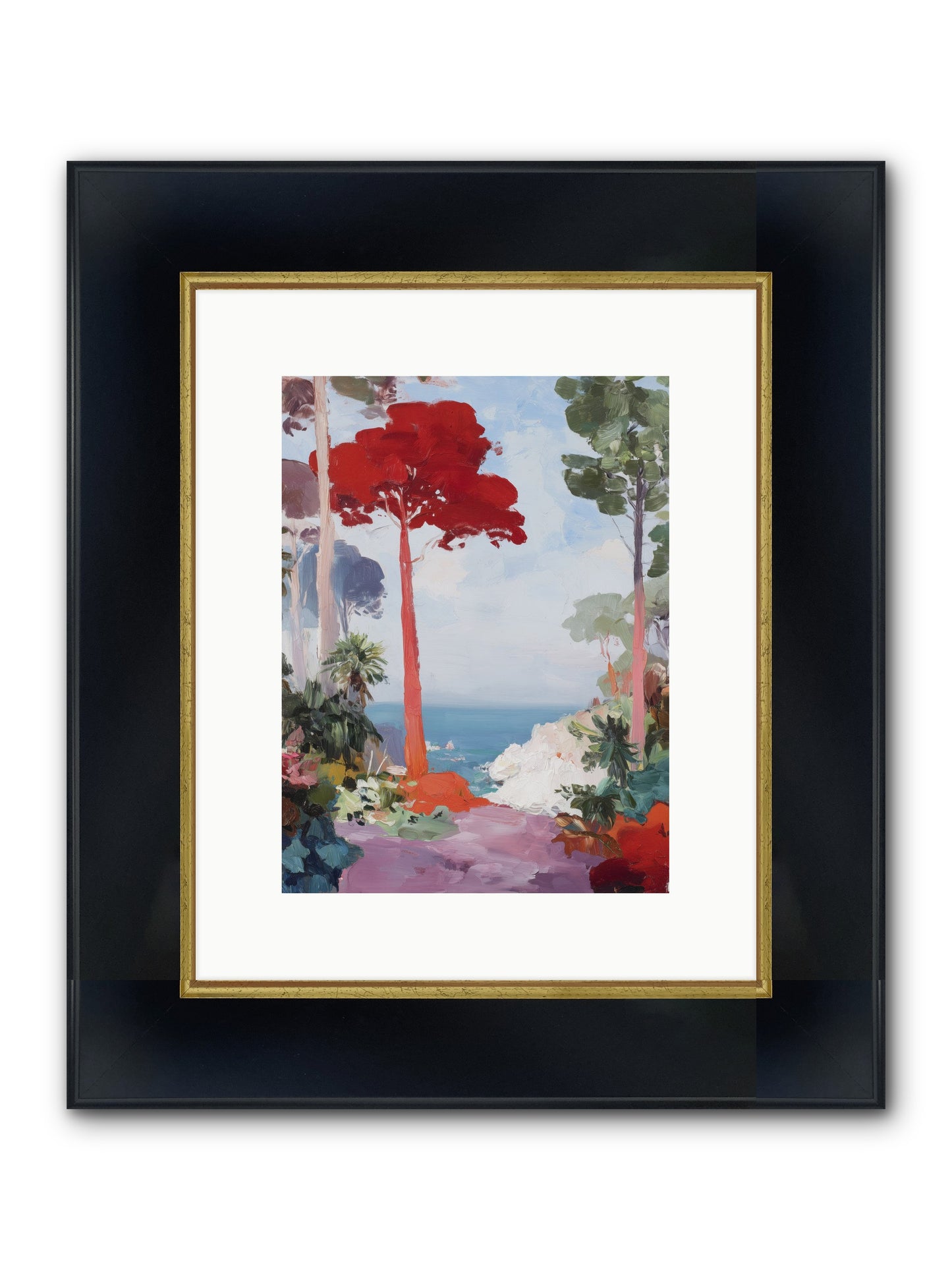 Bowing To Autumn Framed Print - Wide Black w/Gold 9x12
