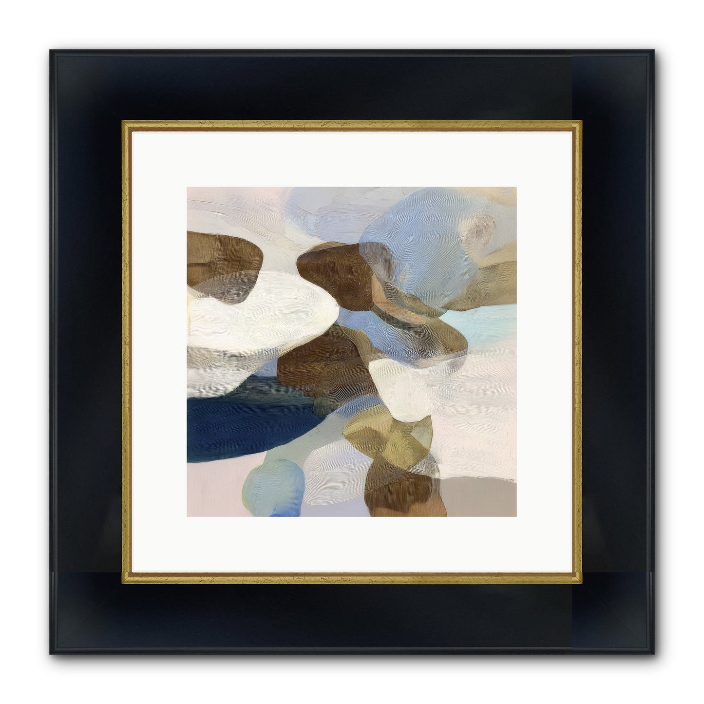 Bracken Framed Print - Wide Black w/Gold 12x12