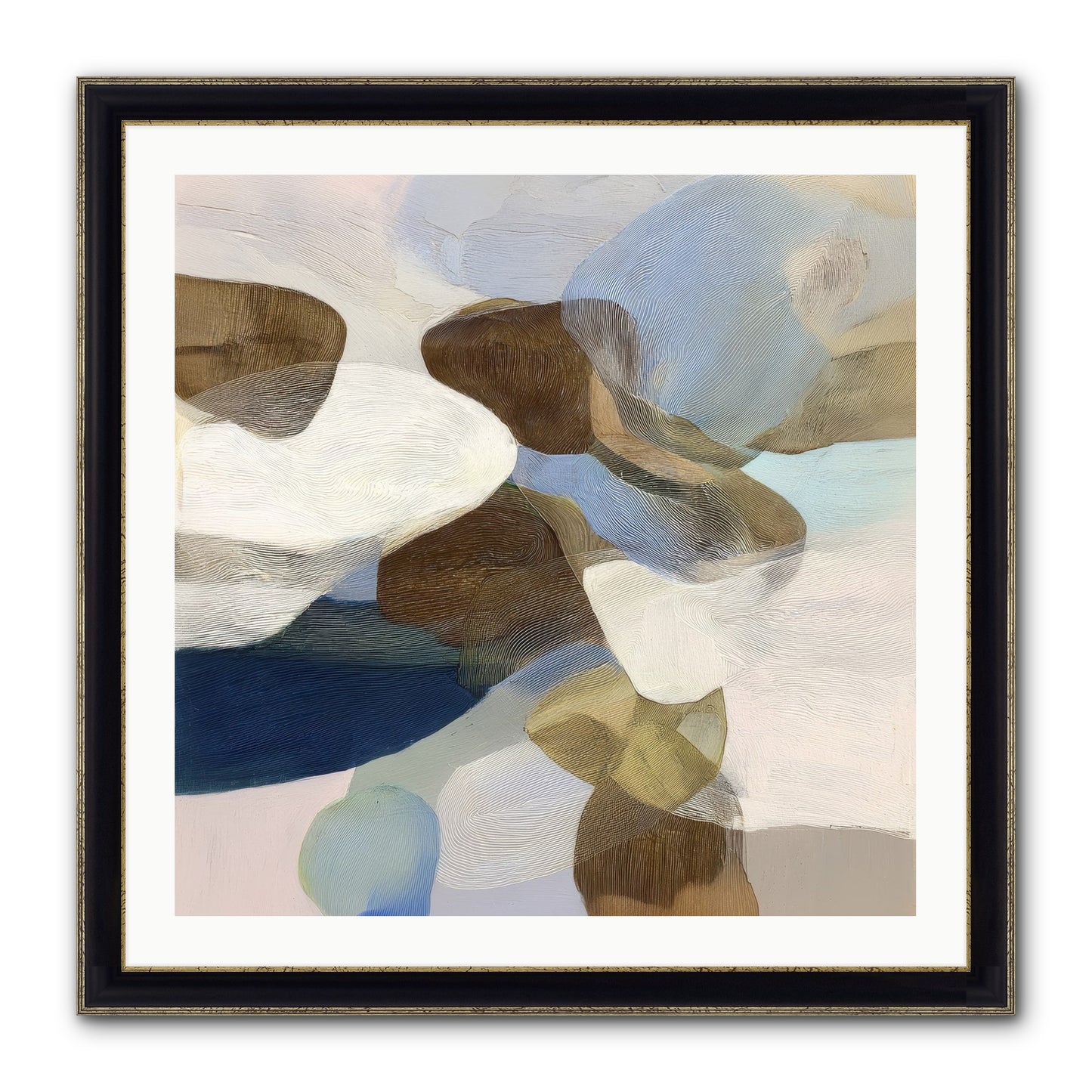 Bracken Framed Print - Black & Gold 30x30