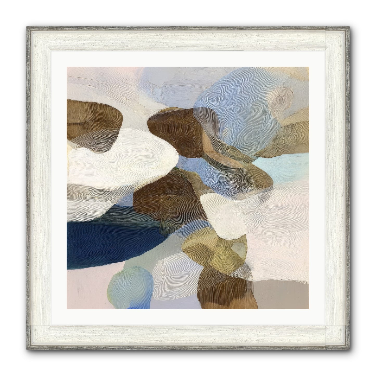 Bracken Framed Print - Driftwood White 30x30