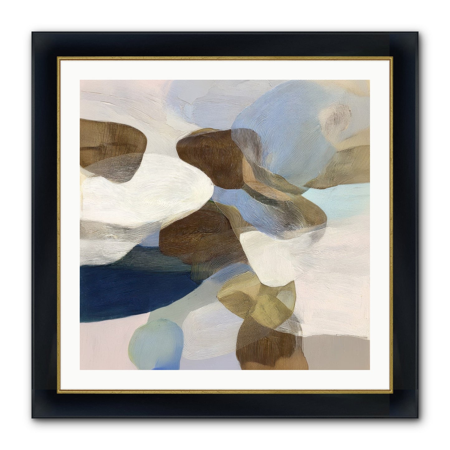Bracken Framed Print - Wide Black w/Gold 30x30