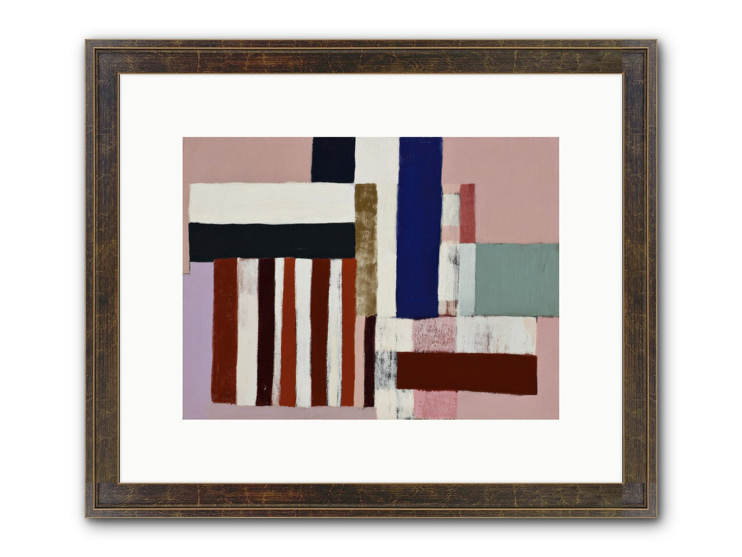 Brackenfold Loom Framed Print - Slimwoods Black/Gold 12x9