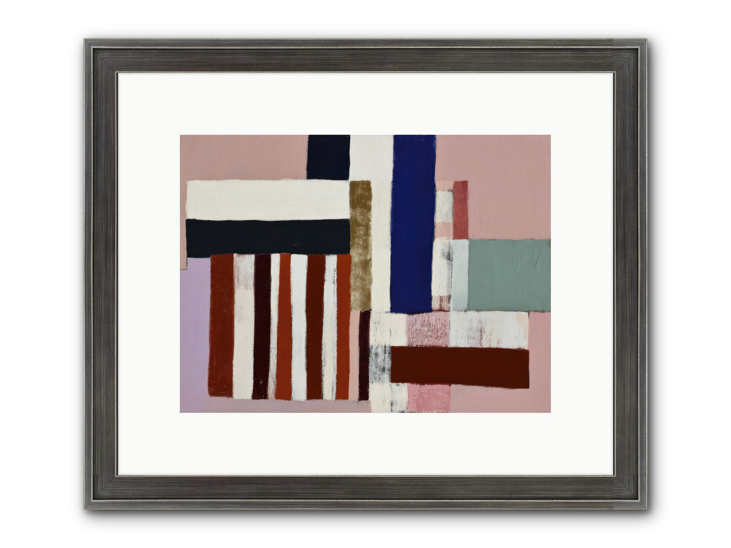 Brackenfold Loom Framed Print - Slimwoods Black/Silver 12x9