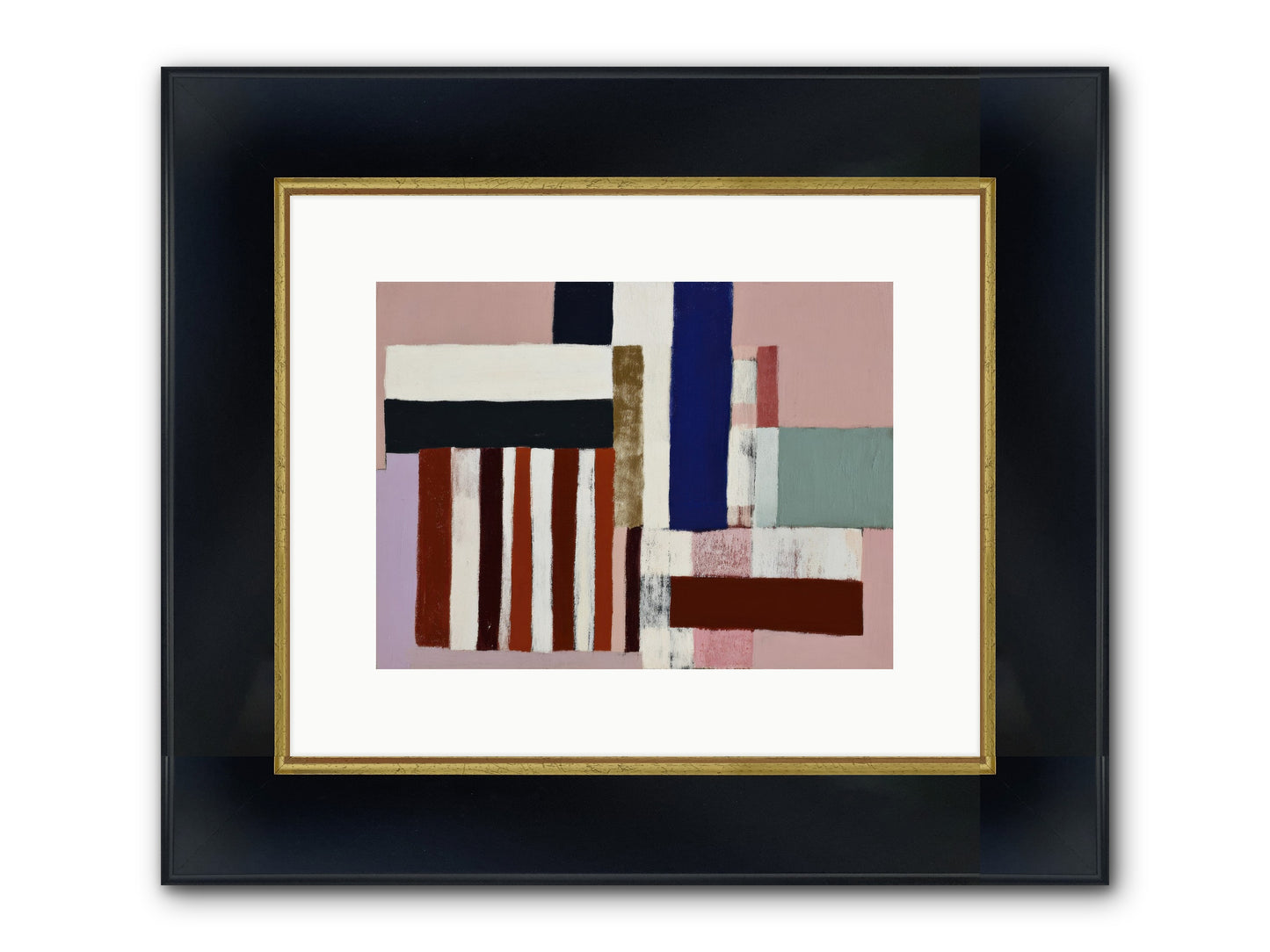 Brackenfold Loom Framed Print - Wide Black w/Gold 12x9