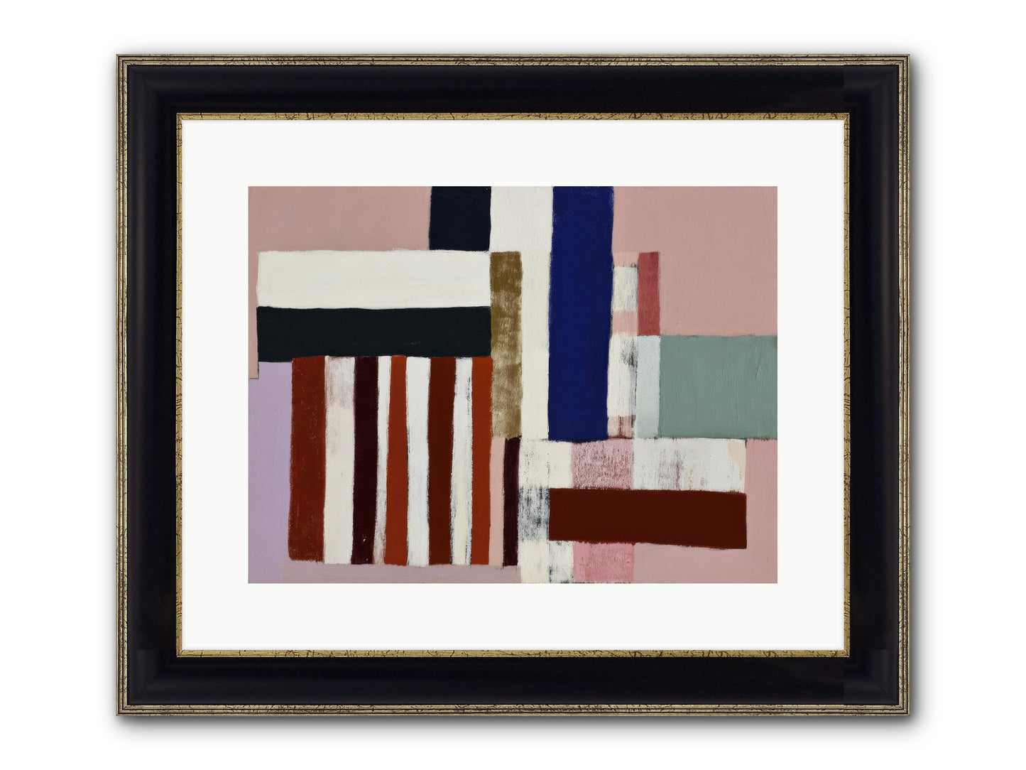 Brackenfold Loom Framed Print - Black & Gold 16x12