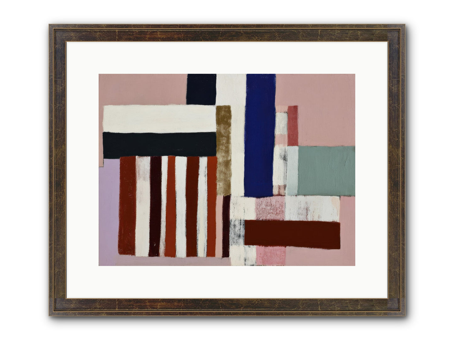 Brackenfold Loom Framed Print - Slimwoods Black/Gold 16x12