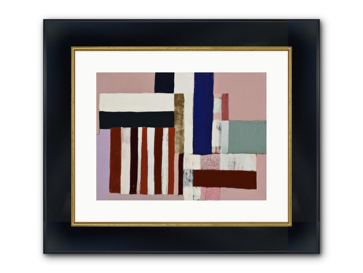 Brackenfold Loom Framed Print - Wide Black w/Gold 16x12